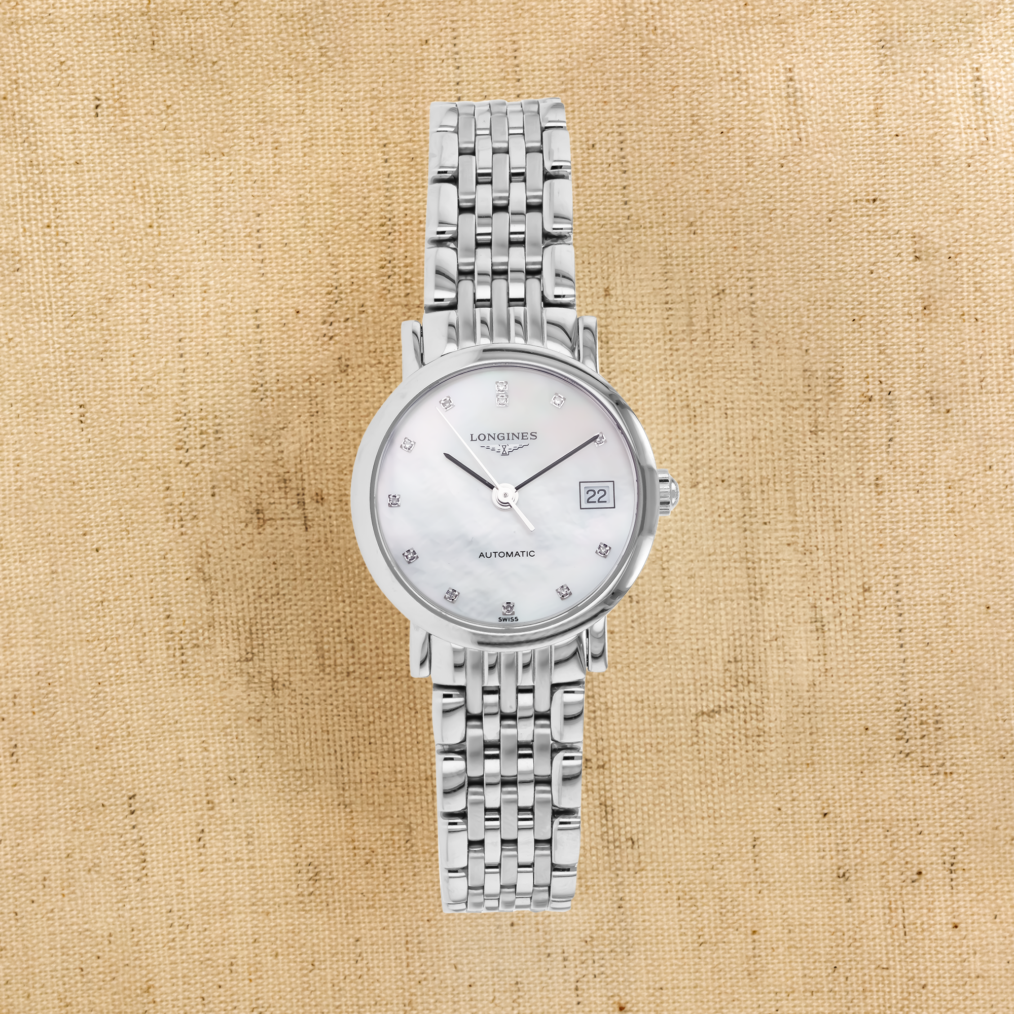 Pre-Owned Longines Elegant 25.5mm, Mother of Pearl Dial, Diamond Numerals_1