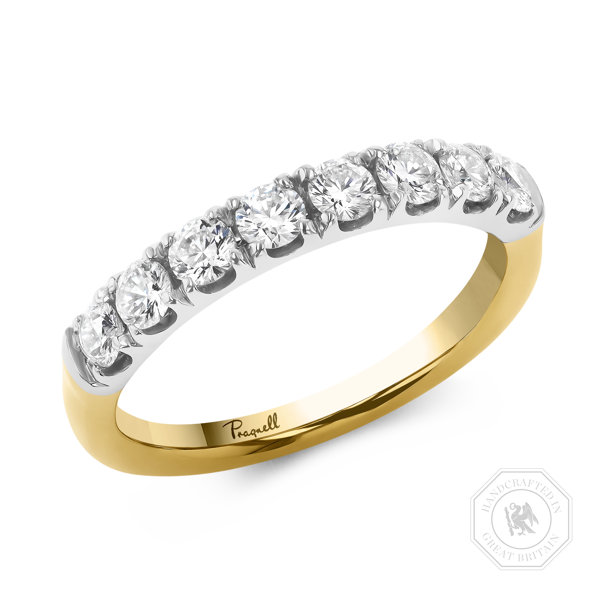 Celestial 0.78ct Diamond Half Eternity Ring Brilliant Cut, Micro Pave Set_1