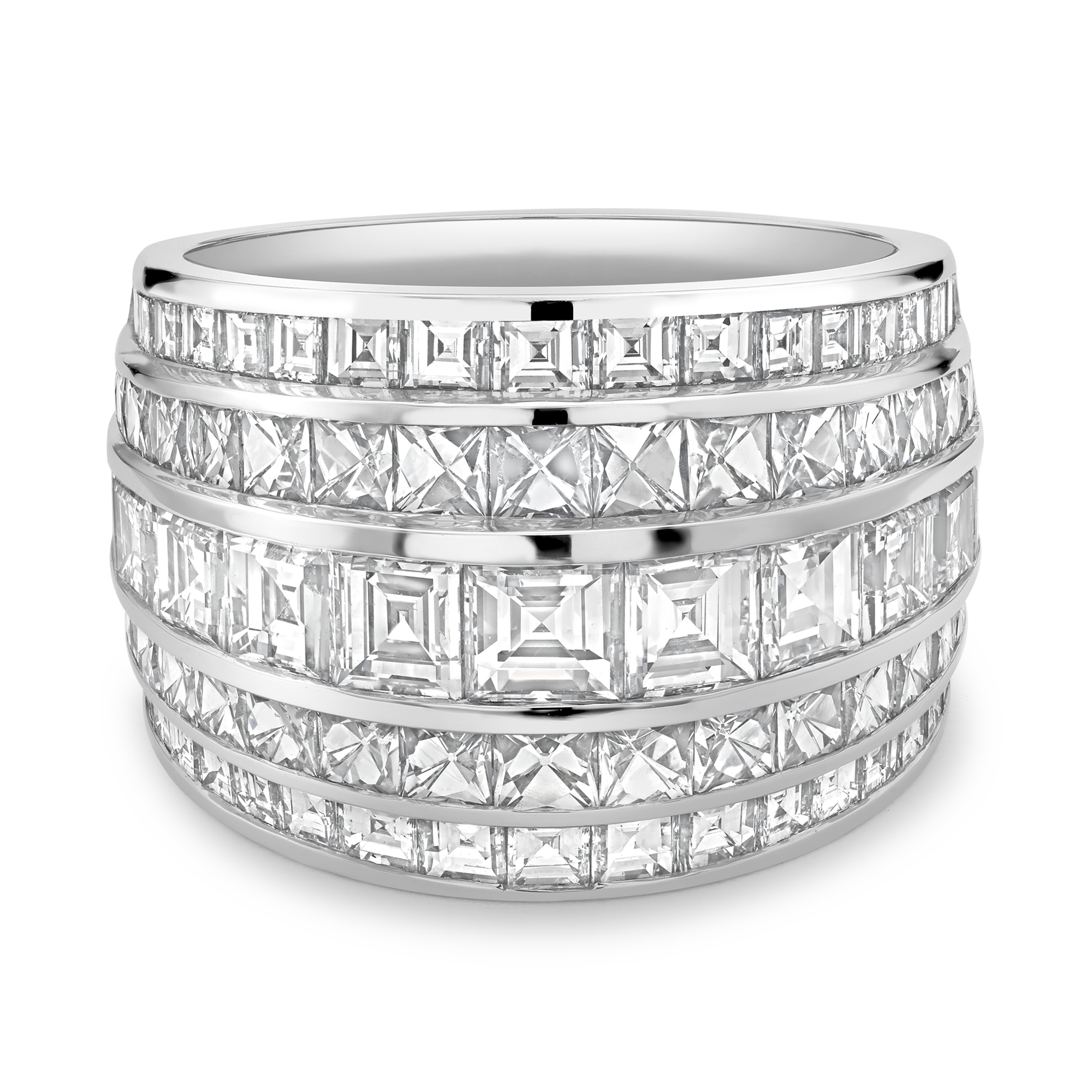 Manhattan Classic Diamond Ring Carre & French Cut, Channel Set_2