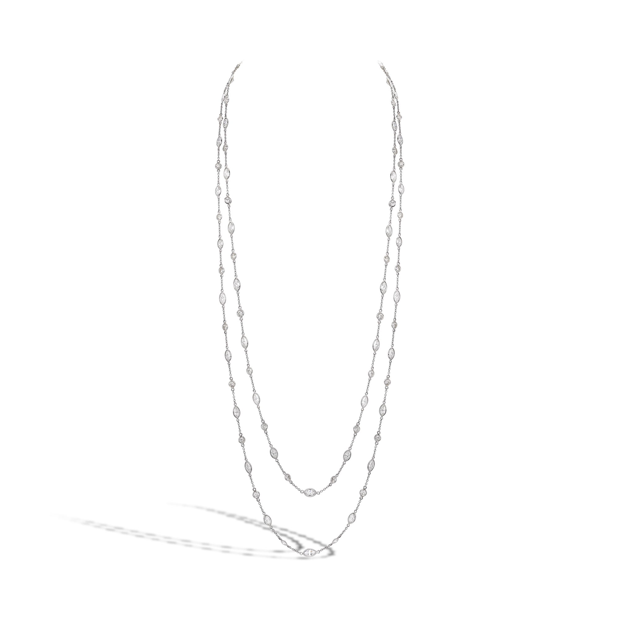 Masterpiece Long Diamond Necklace Marquise and Brilliant Cut, Spectacle Set_1