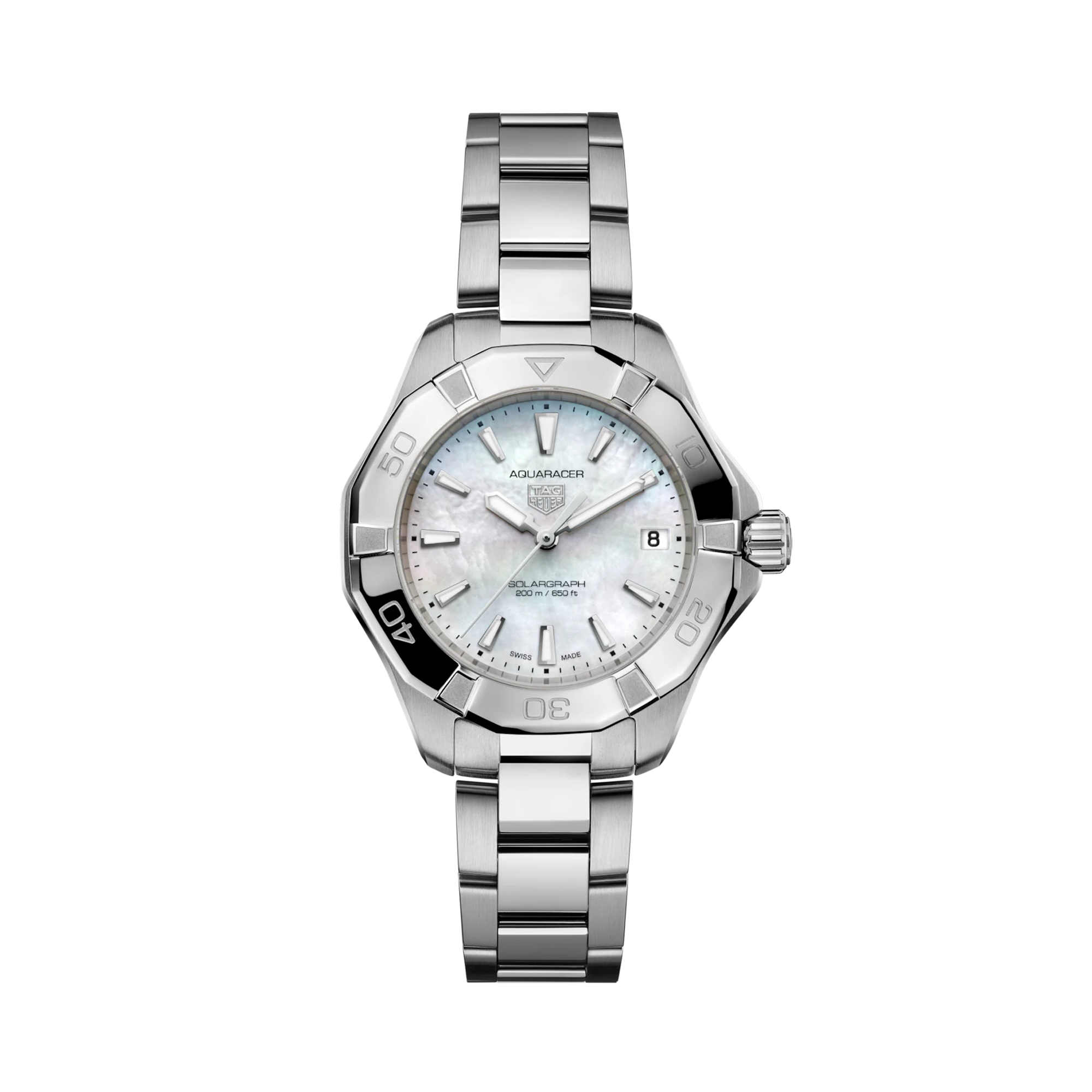 Tag Heuer Aquaracer Professional 200 Solargraph 34mm, Mother of Pearl Dial, Baton Numerals_1