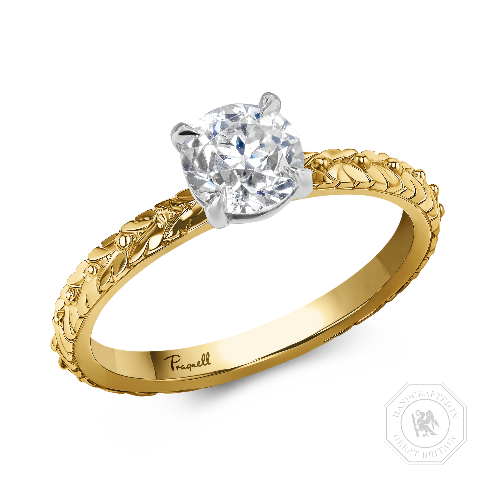 Apple Blossom Old Cut 0.98ct Diamond Ring Old European Cut, Claw Set_1