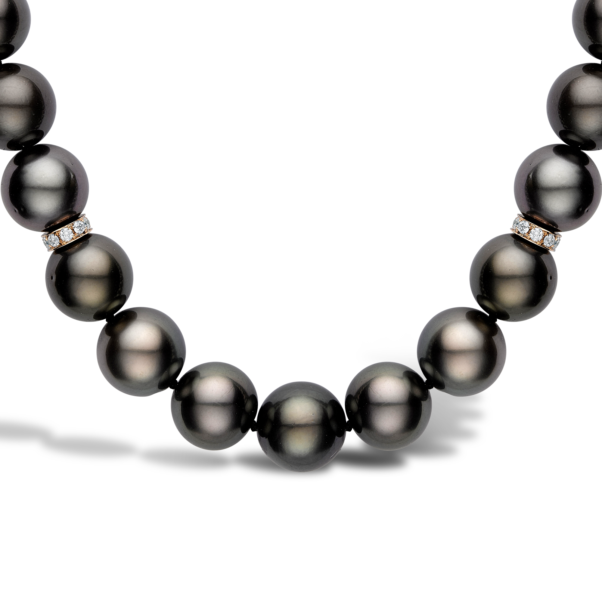 Black Tahitian Pearl Necklace 9.5mm - 11.1mm_2
