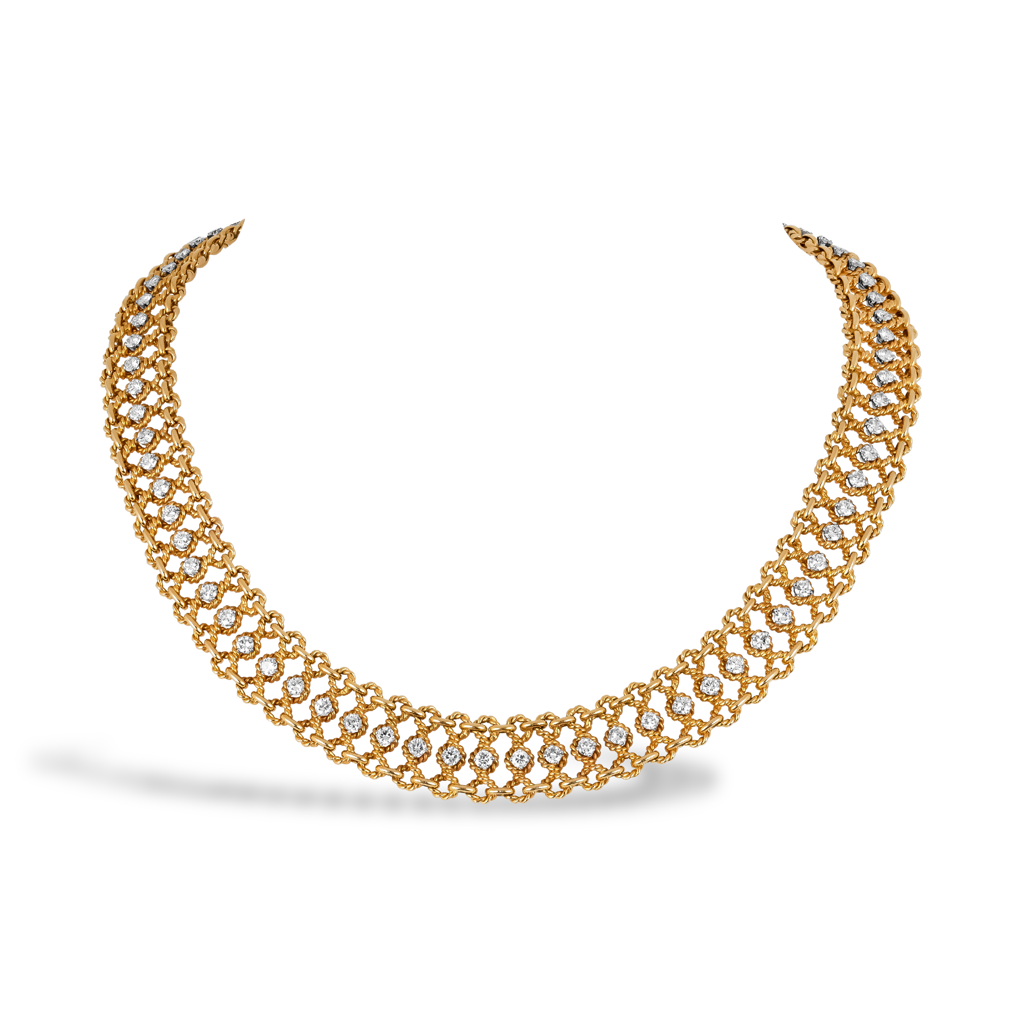 Retro Cartier Brilliant Cut 6.20ct Diamond Set Necklace Brilliant cut, Claw set_1