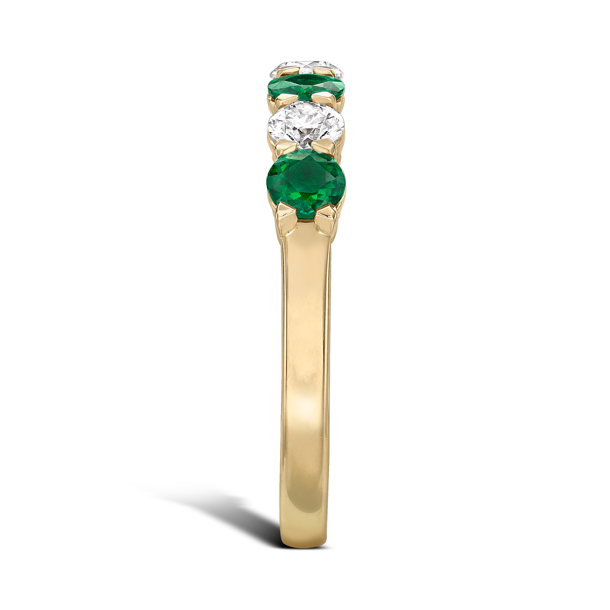 Emerald and Diamond Seven-Stone Ring Brilliant Cut, Seven-Stone, Claw Set_4