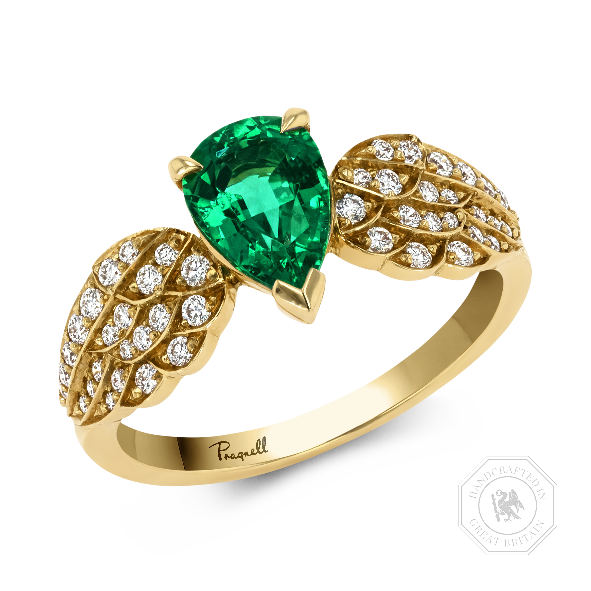 Tiara 1.06ct Emerald Solitaire Ring Pearshape, Claw Set_1