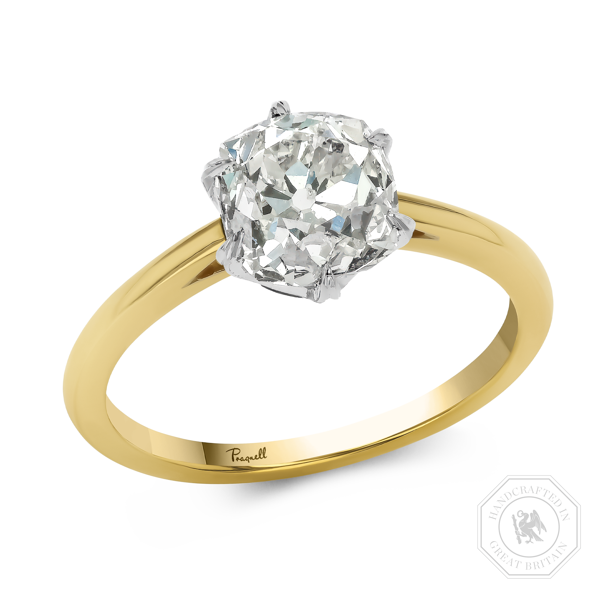 Antique Cushion Cut 1.72ct Diamond Six Claw Ring Antique Cushion Cut, Claw Set_1