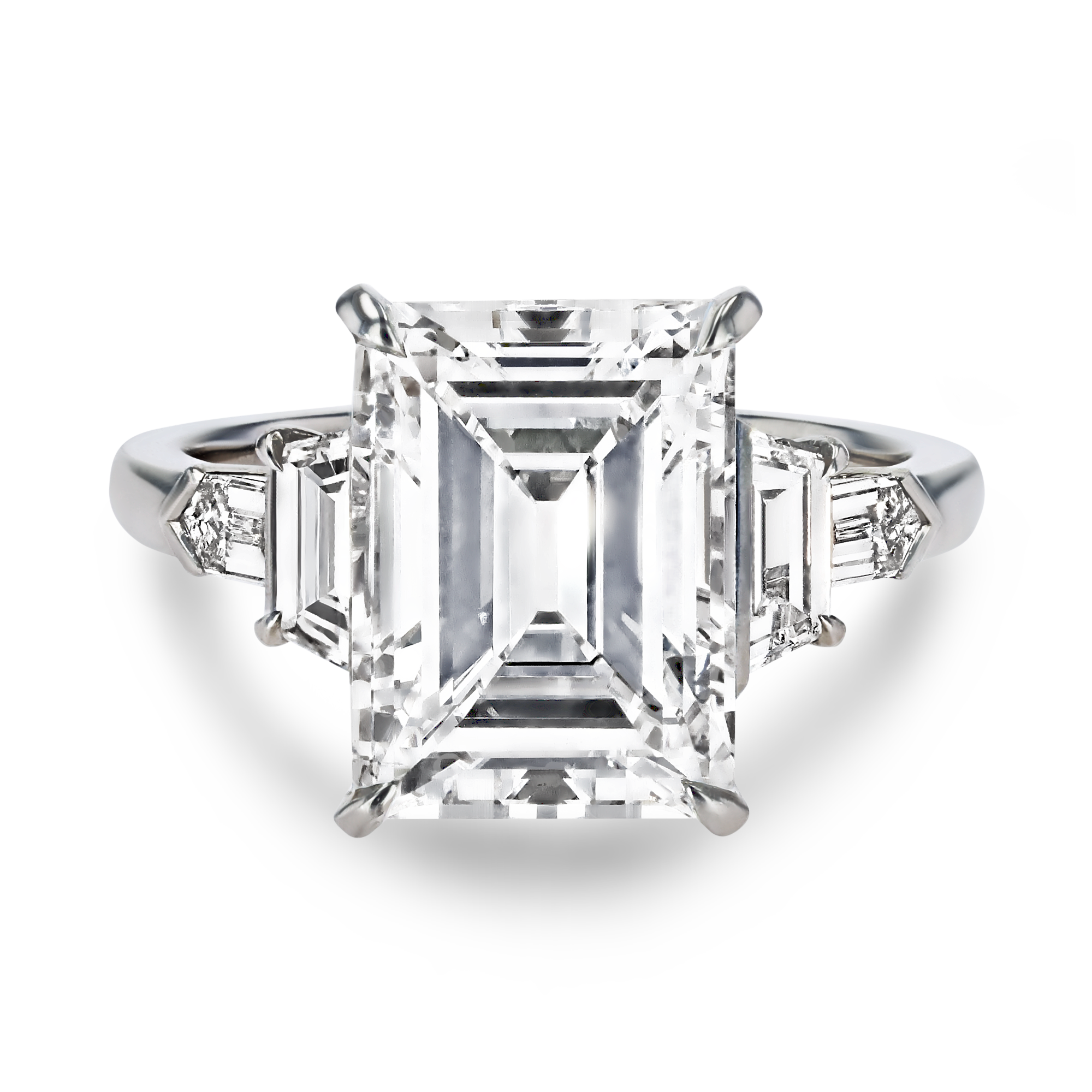 Masterpiece 5.02ct Emerald Cut Diamond Solitaire Ring Emerald, Cut, Claw Set_2
