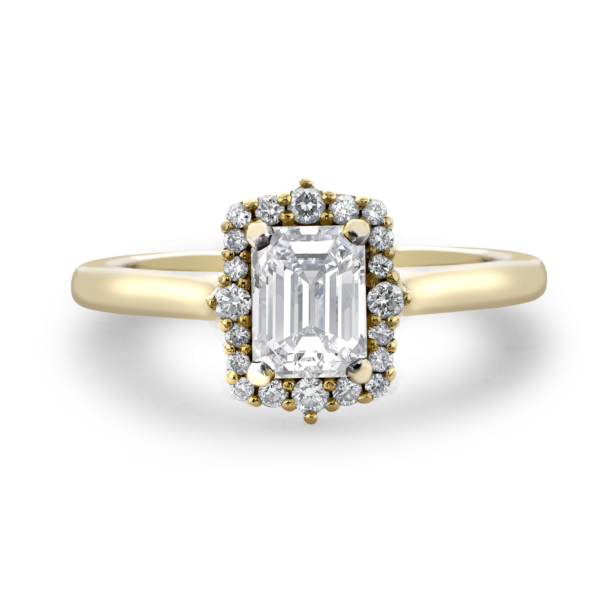 Classic 0.90ct Diamond Cluster Ring Emerald Cut, Claw Set_2