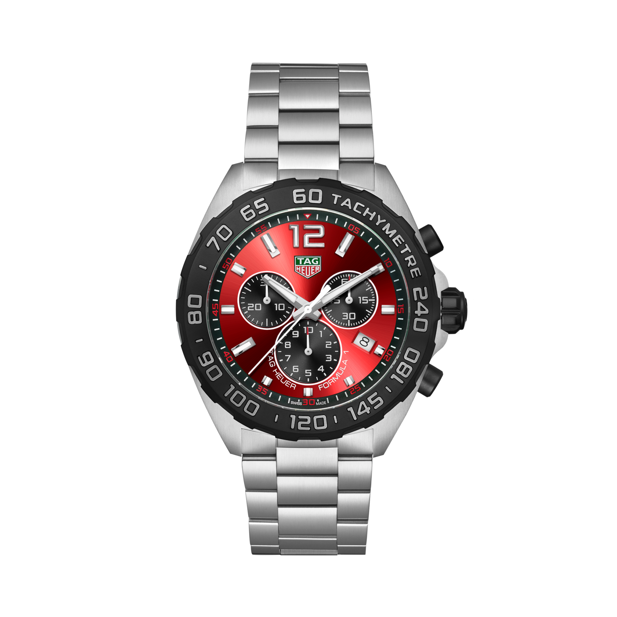 Tag Heuer Formula 1 Chronograph 43mm, Red Dial, Baton/Arabic Numerals_1