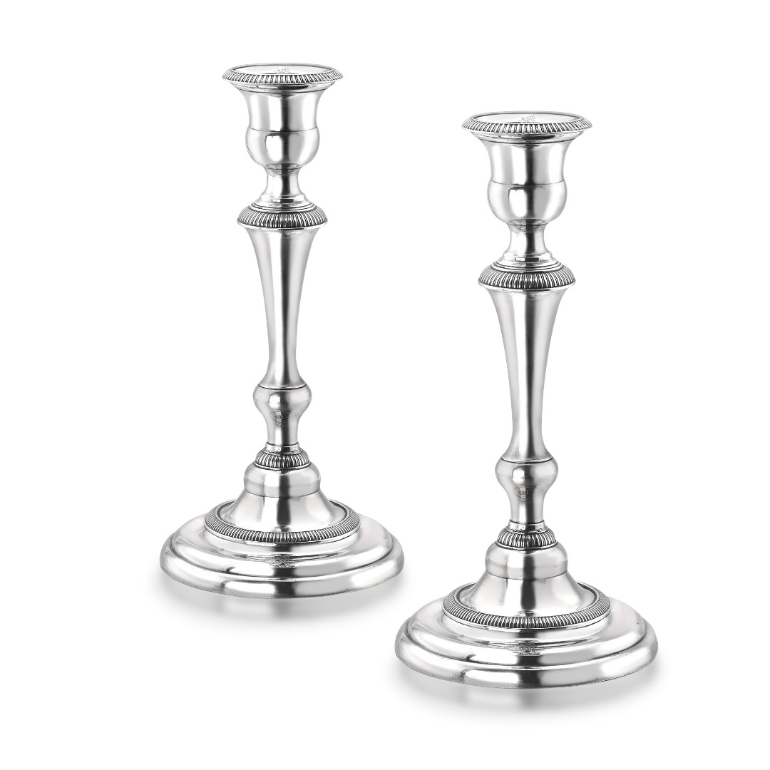 Silver George III Pair of Candlesticks Hallmarked Sheffield_1