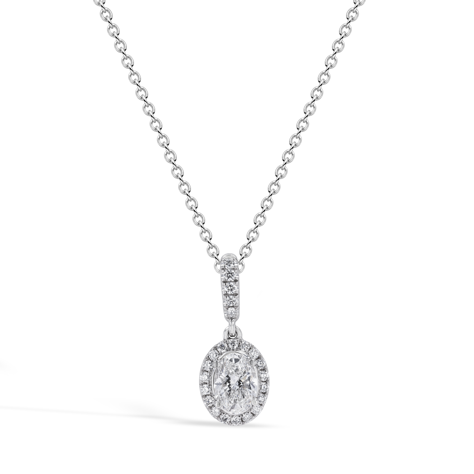 Celestial 0.70ct Oval Cut Diamond Cluster Pendant Oval Cut, Claw Set_1