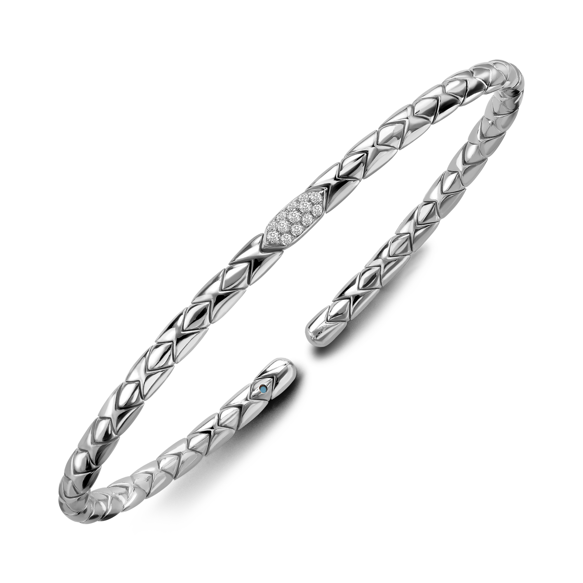 Groove Diamond Textured Bangle Brilliant Cut, Pavé Set_2