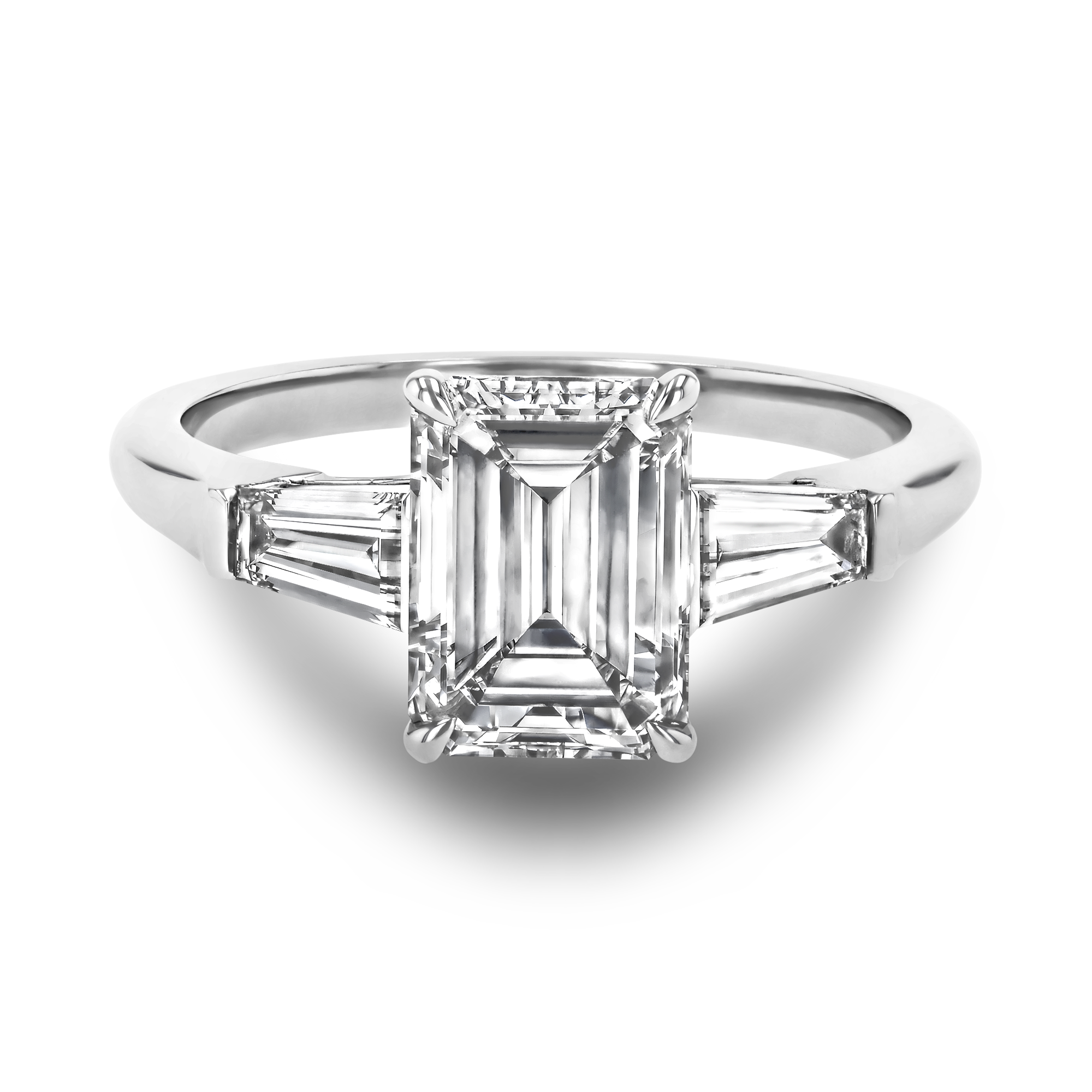 Emerald Cut Diamond Ring Emerald Cut, Four Claw Set_2