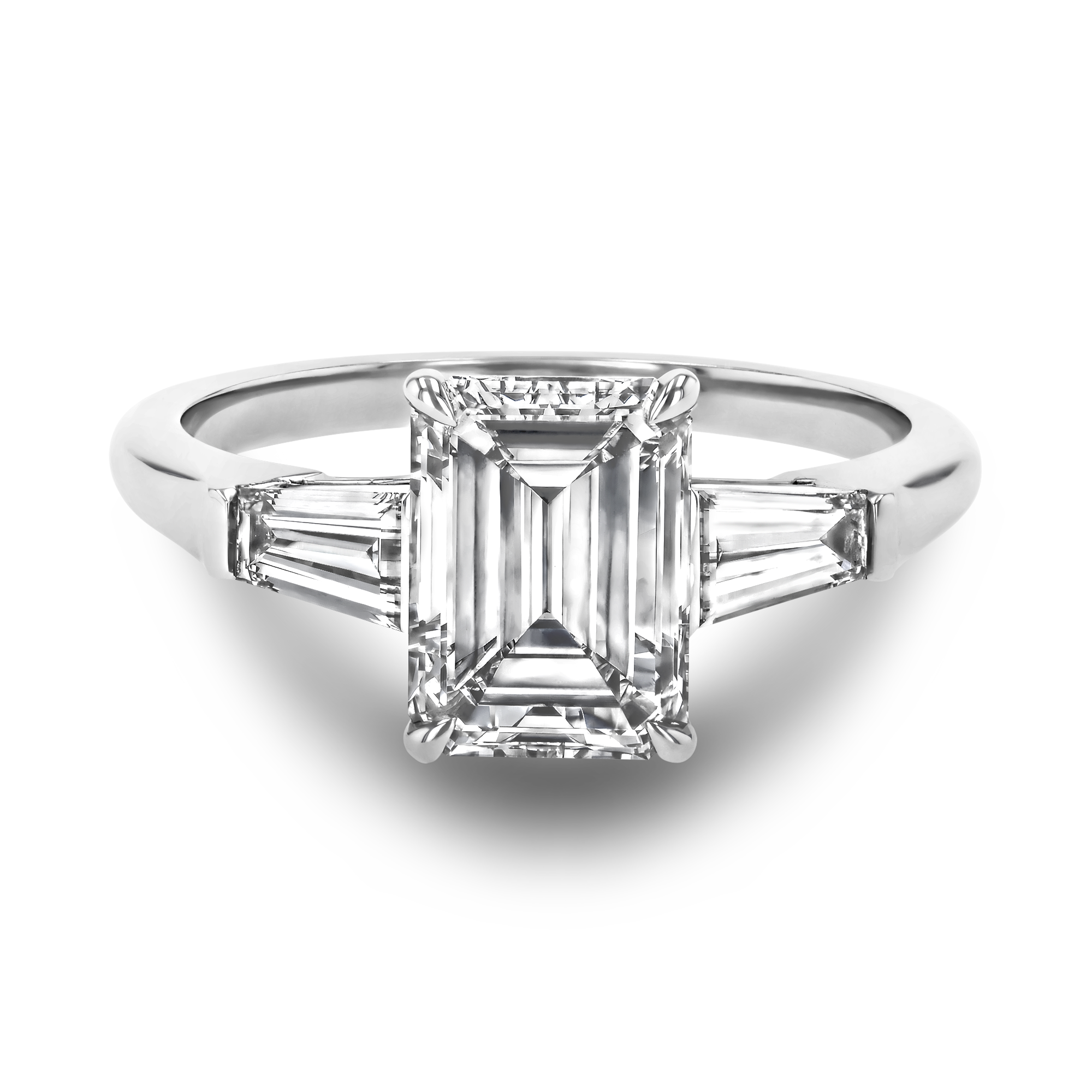 Emerald Cut 2.00ct Diamond Solitaire Ring Emerald Cut, Claw Set_2