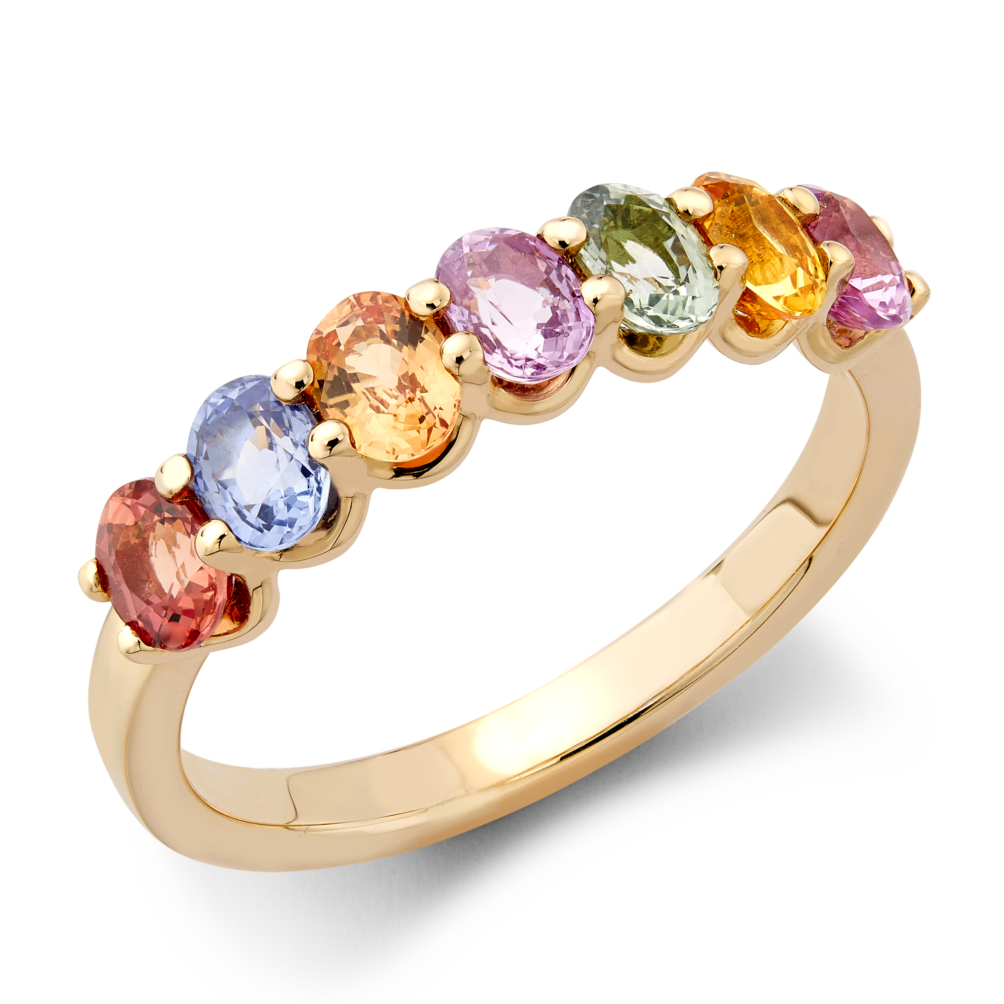 Rainbow Fancy Sapphire Cocktail Ring Oval Cut, Claw Set_1