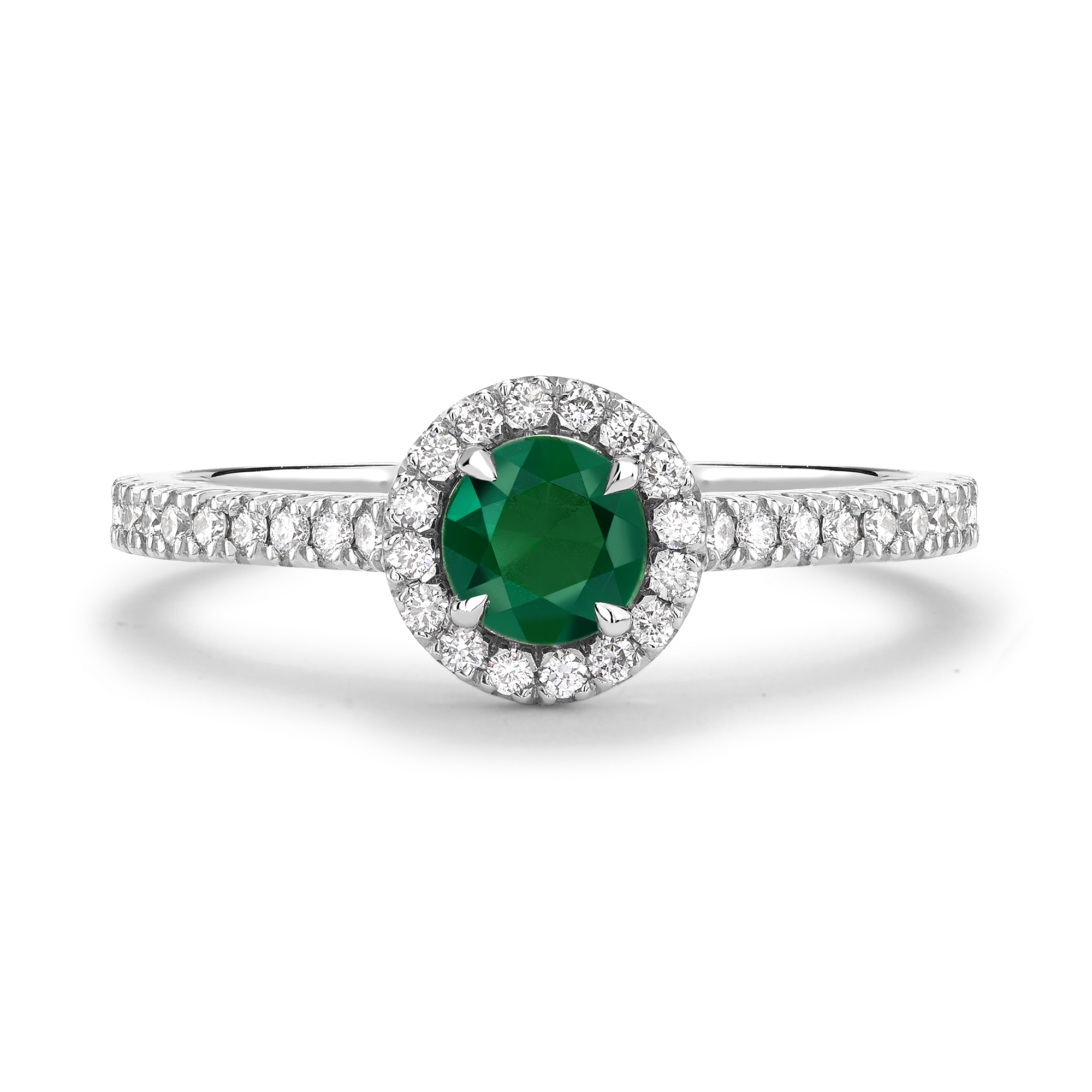 Celestial 0.30ct Emerald and Diamond Cluster Ring Brilliant cut, Claw set_2