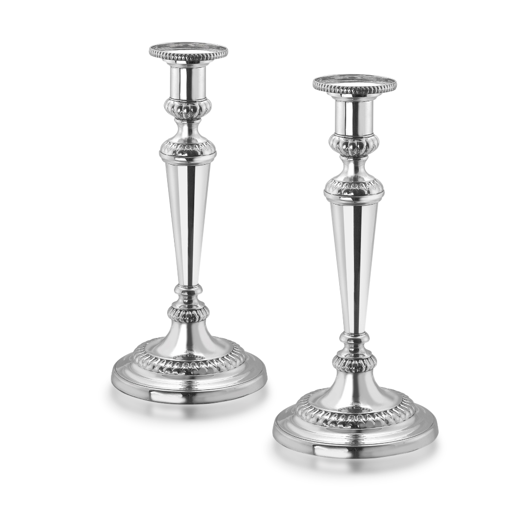 Silver George III Pair of Candlesticks Hallmarked Sheffield_1