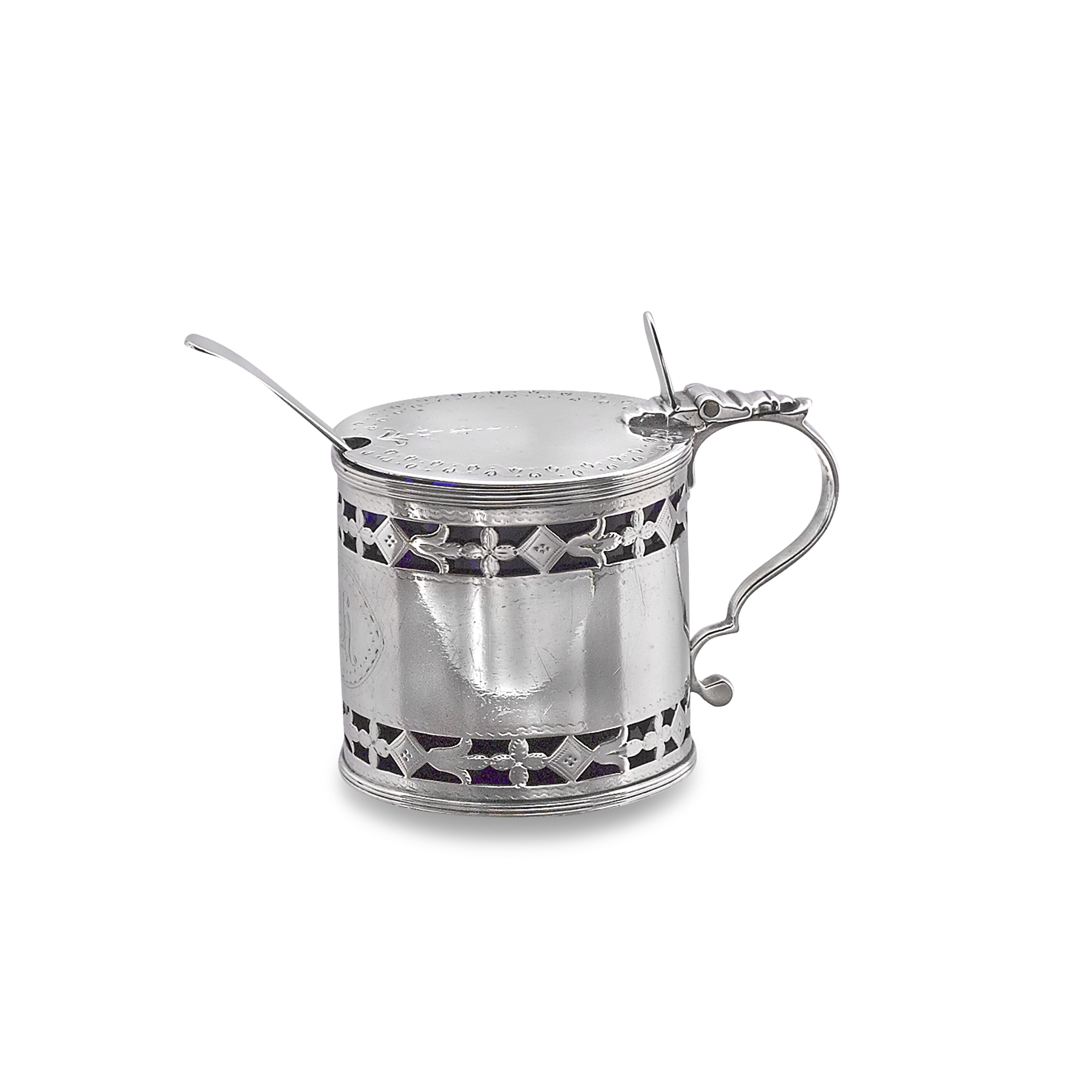 Silver George III Drum Mustard Pot Hallmarked London_1