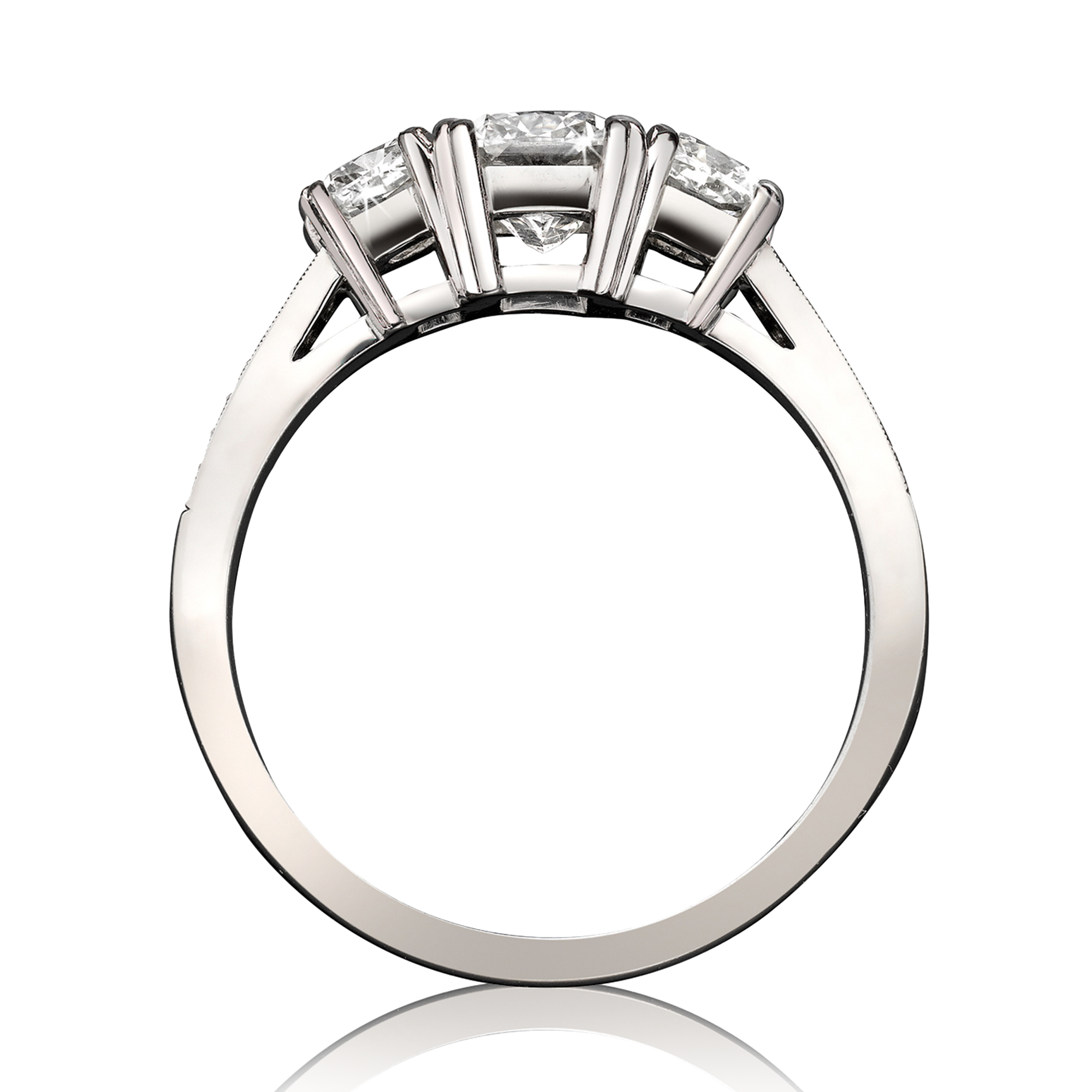 1.92CT Diamond Three-Stone Ring Cushion Cut, Three-Stone, Diamond Shoulders_2