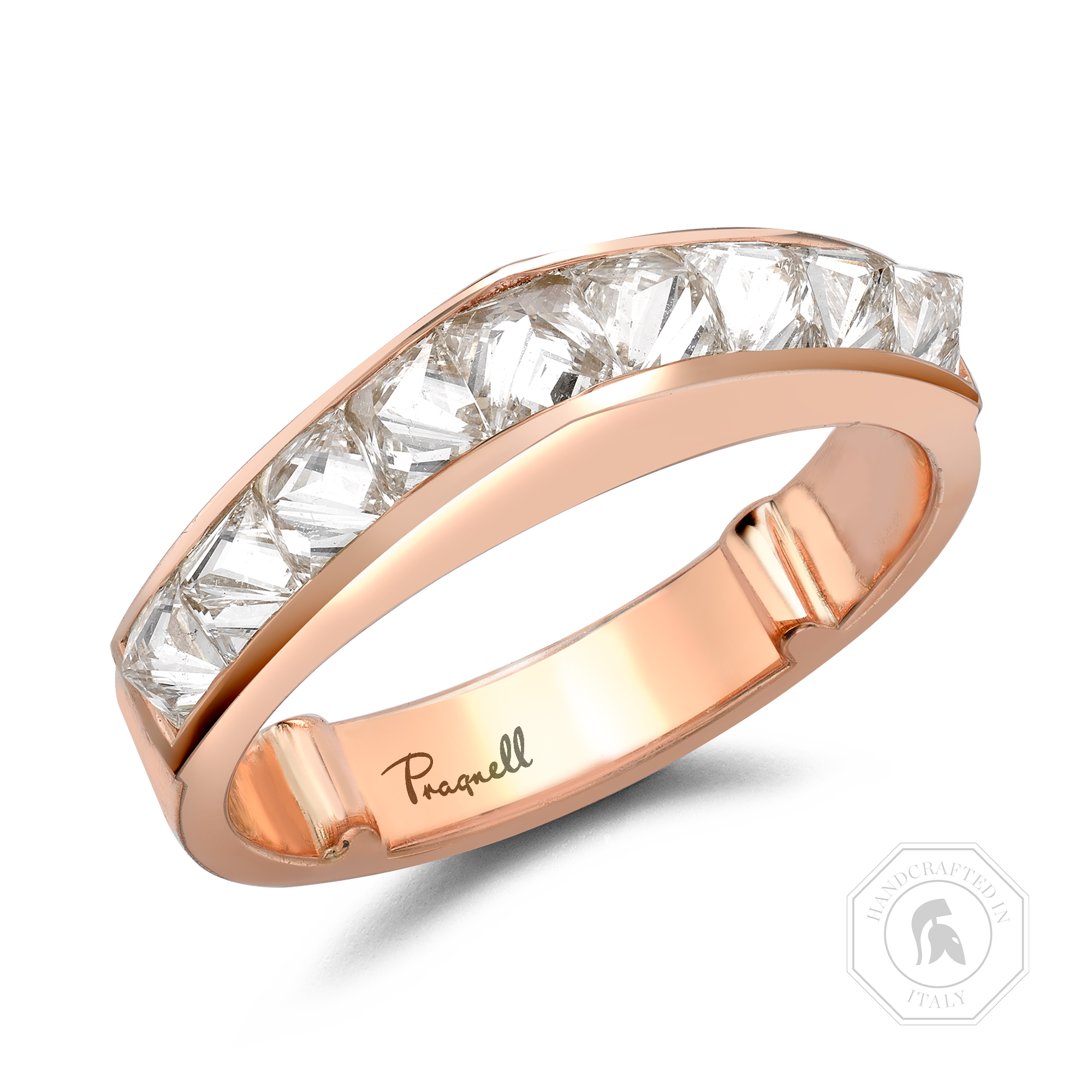 RockChic 1.40ct Peaked Inverted Princess Cut Diamond Half Eternity Ring Princess Cut, Channel Set_1