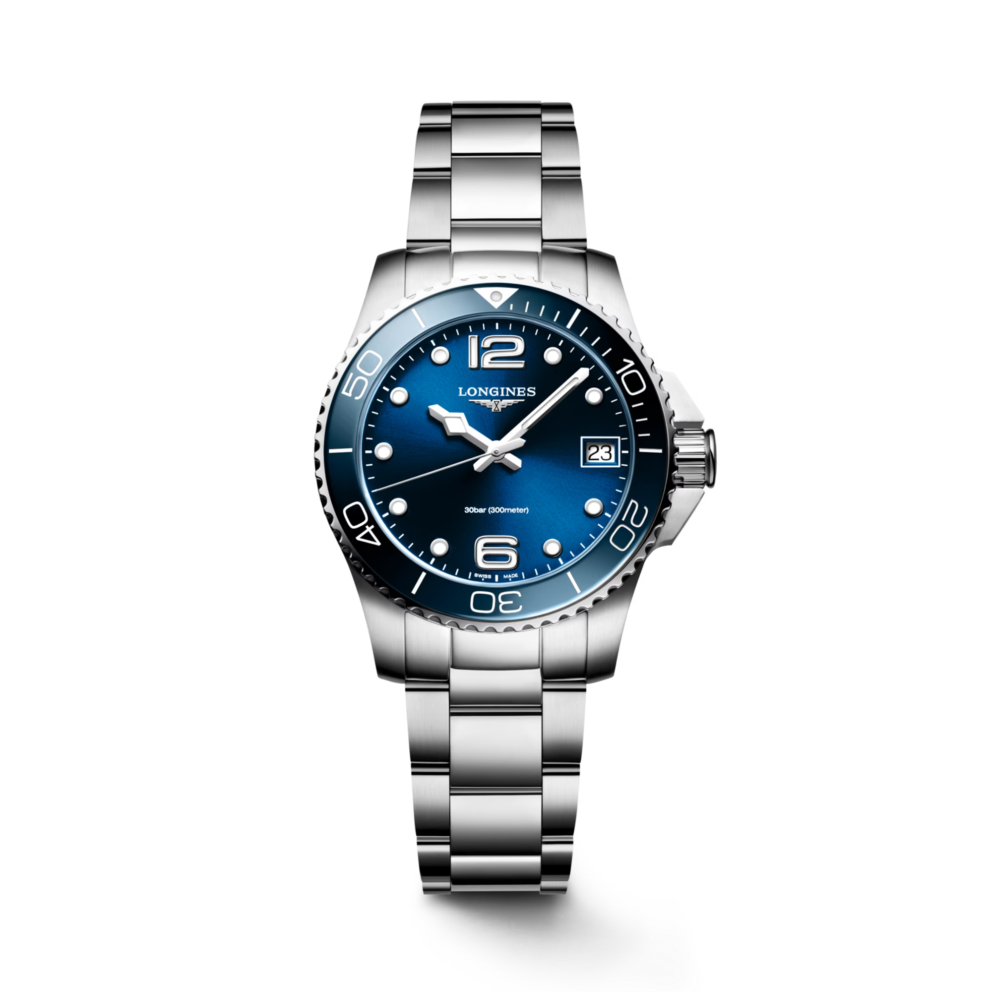 Longines Hydro Conquest L3.370.4.96.6 Watch 32mm Blue Dial Arabic Baton Numerals