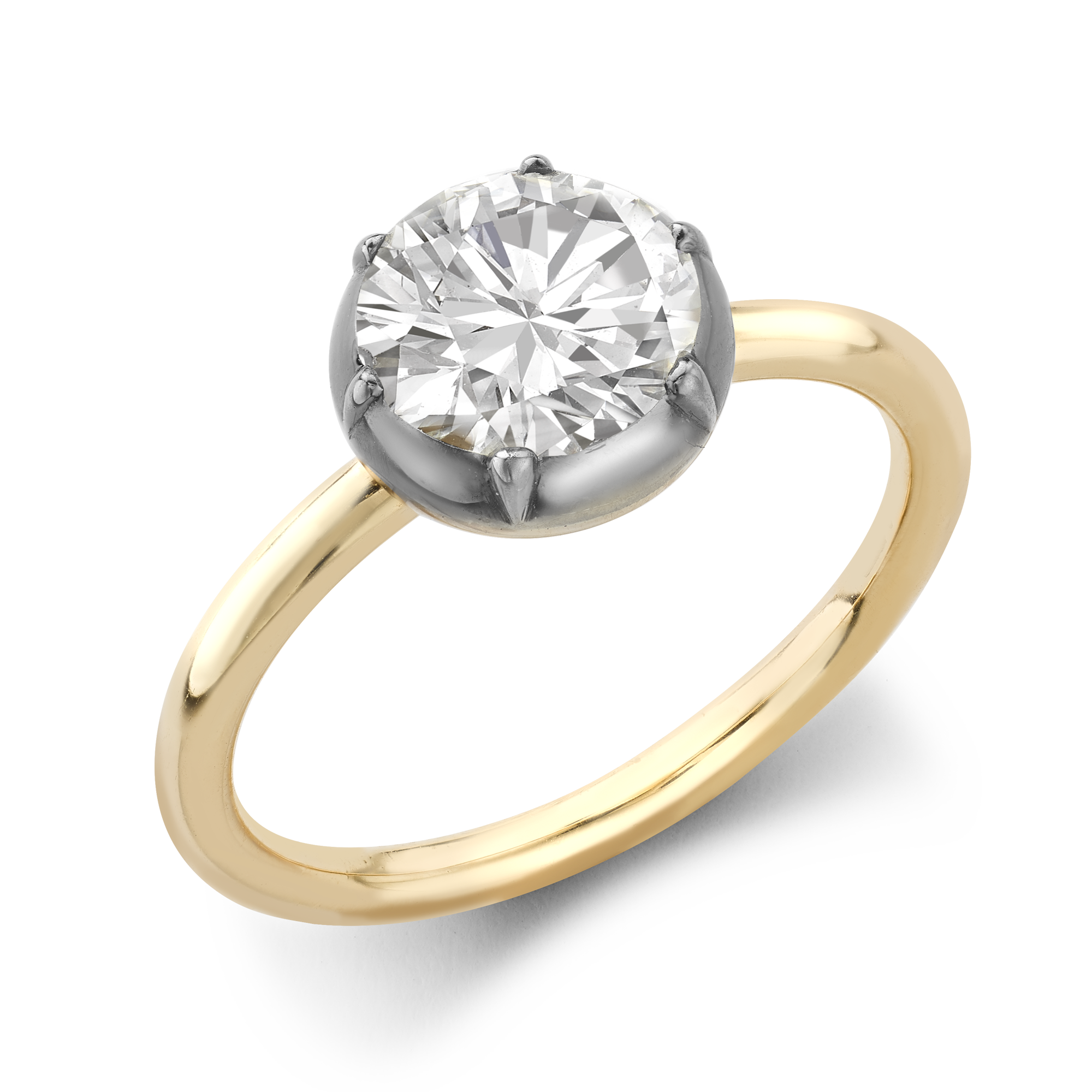 1.43ct Georgian Setting Diamond Solitaire Ring Brilliant Cut, Six Claw Set_1