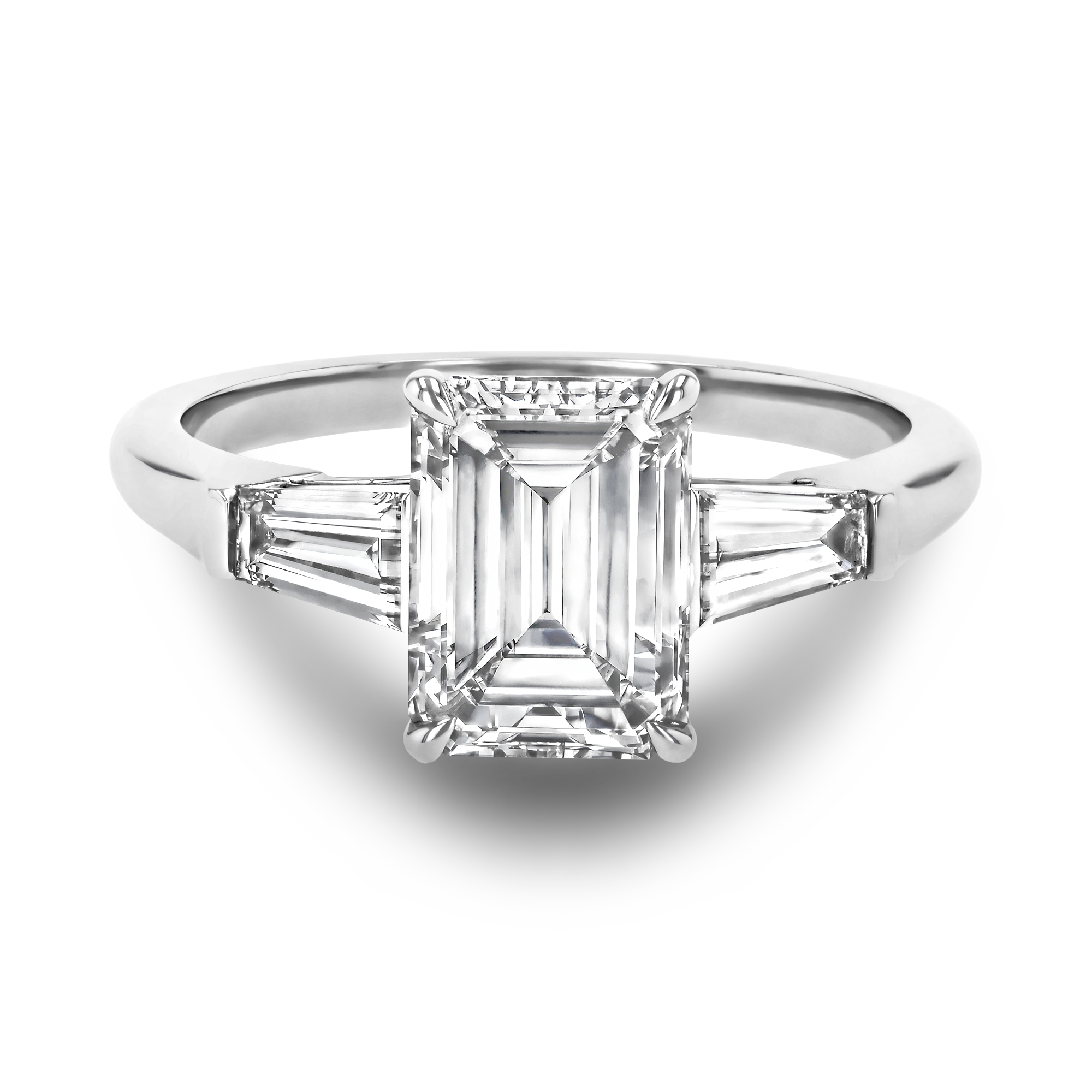 Emerald Cut 2.00ct Diamond Solitaire Ring Emerald Cut, Claw Set_2