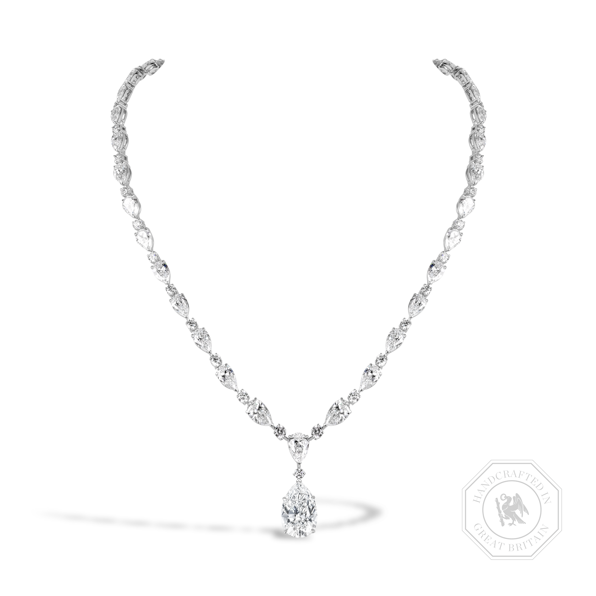 Masterpiece Pear Shaped 8.04ct Type IIA Diamond Pendant Pear Shaped, Claw Set_1