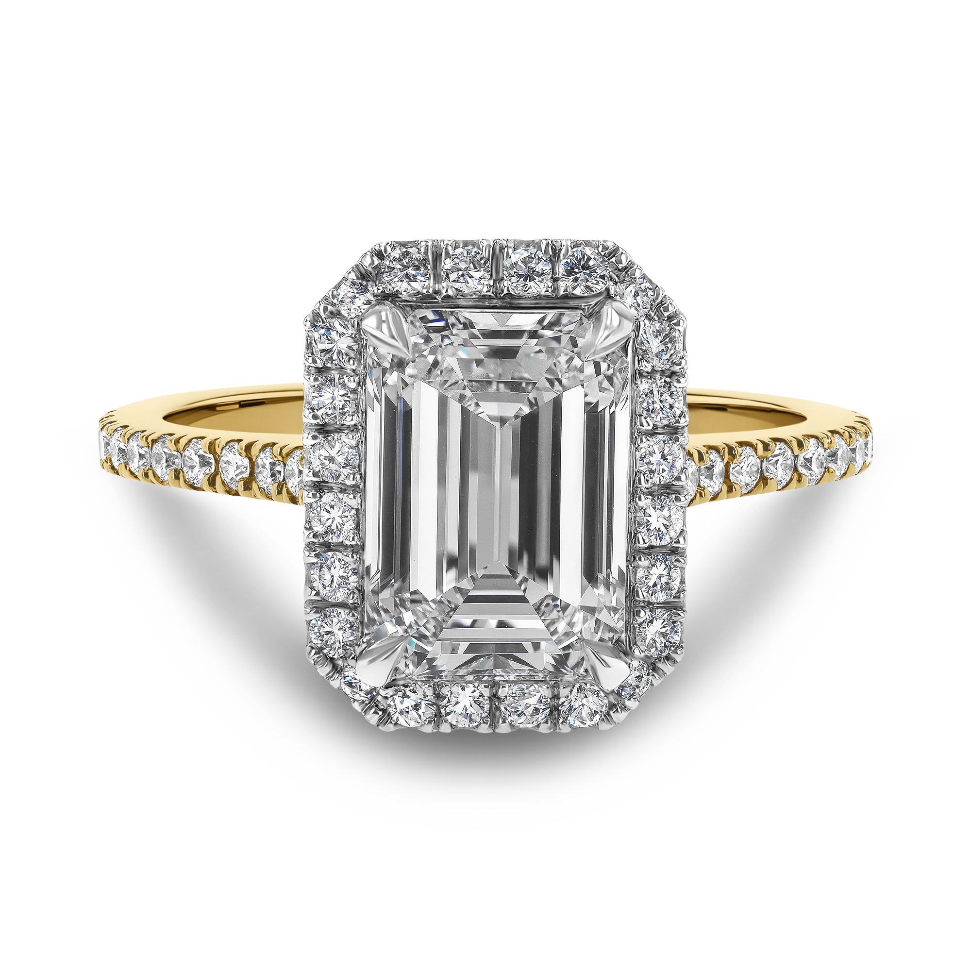 Classic 2.50ct Diamond Cluster Ring Emerald Cut, Claw Set_2