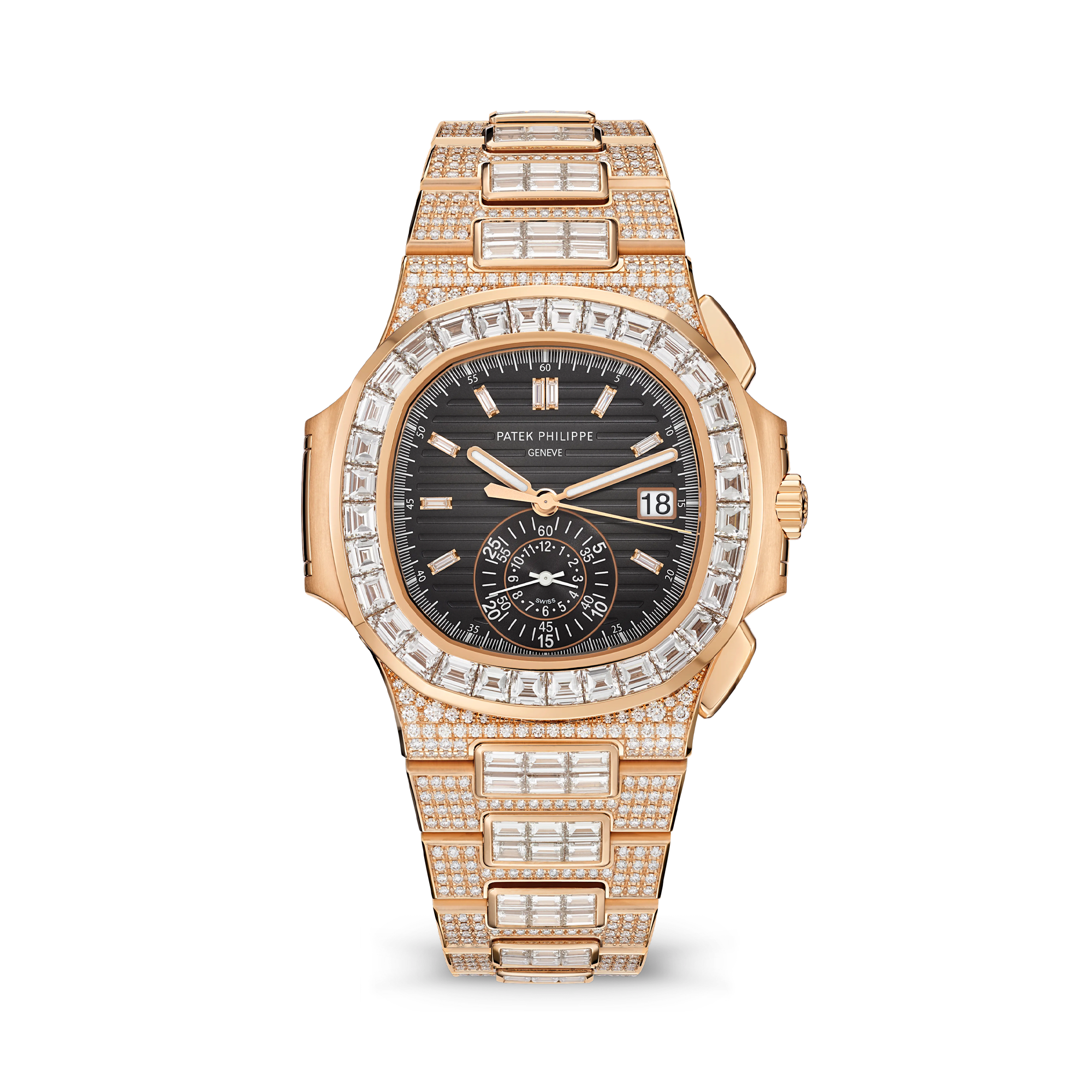 Patek Philippe Nautilus 40.5mm, Sunburst Charcoal Gray Dial, Baton Numerals_1