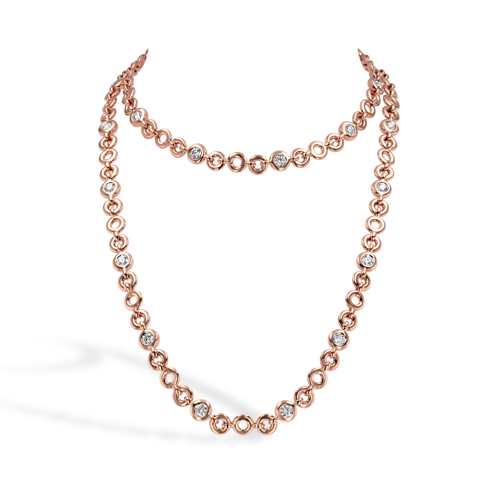 RockChain Twenty Stone Diamond Necklace Brilliant Cut, Rubover Set_1