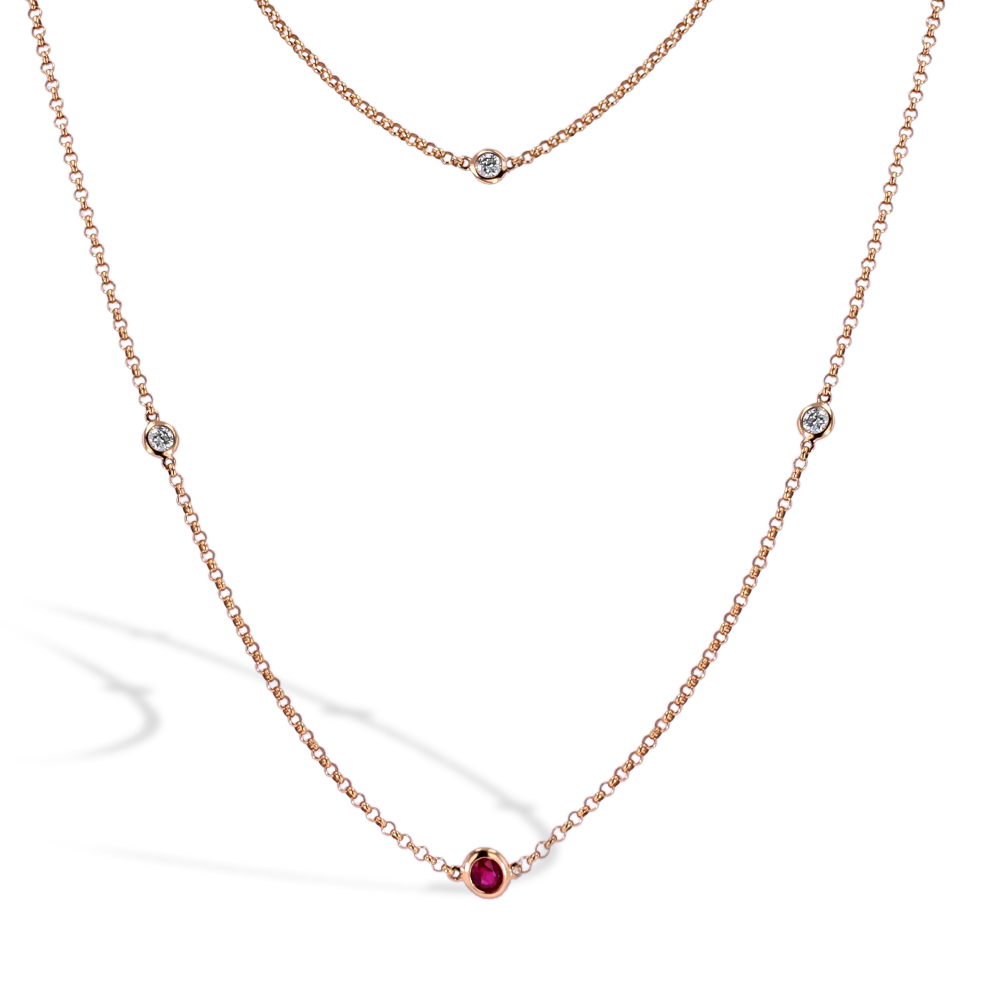 Sundance Ruby and Diamond Necklace Brilliant Cut, Spectacle Set_2