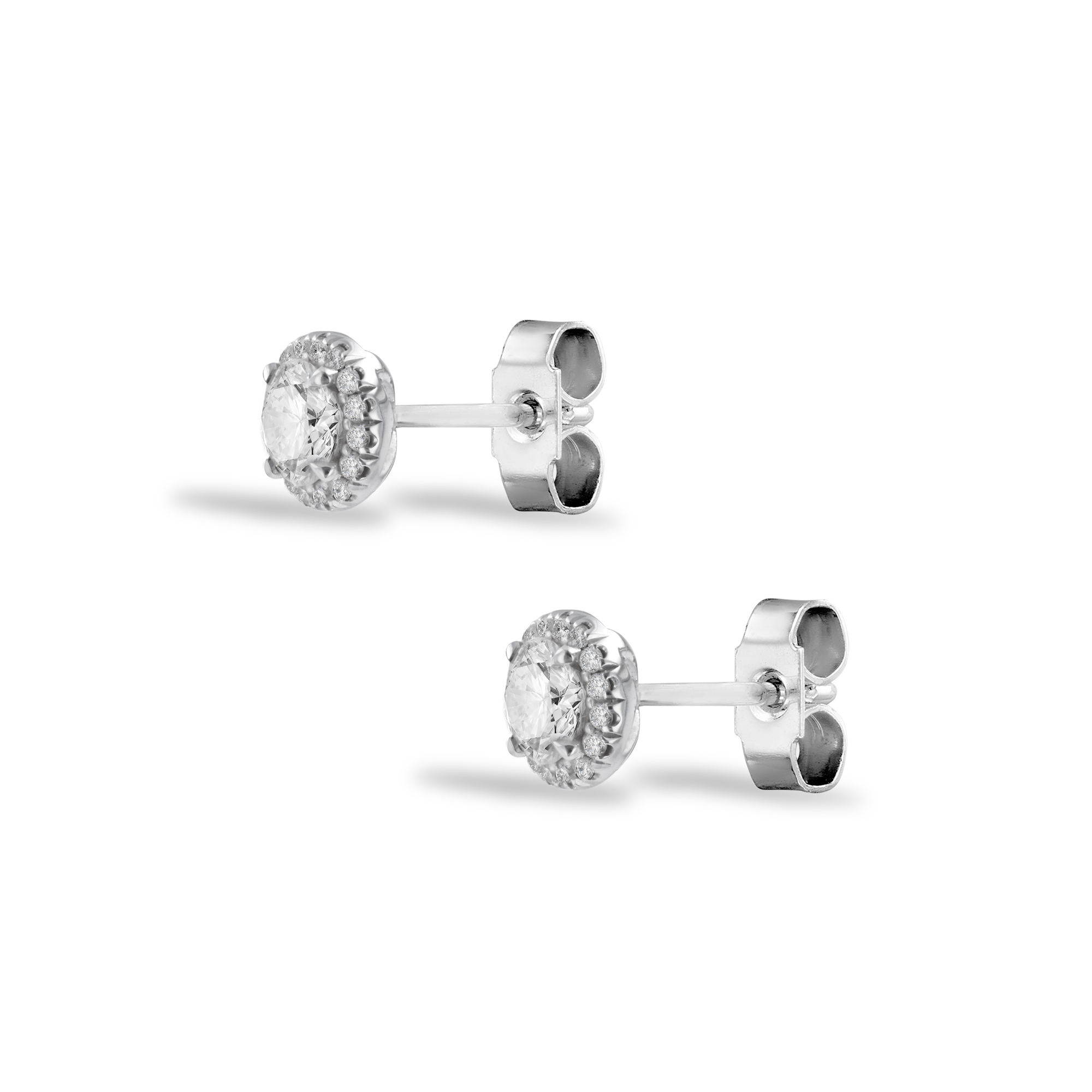 Brilliant Diamond Stud Earrings Cluster Earrings with Diamond Halo_2