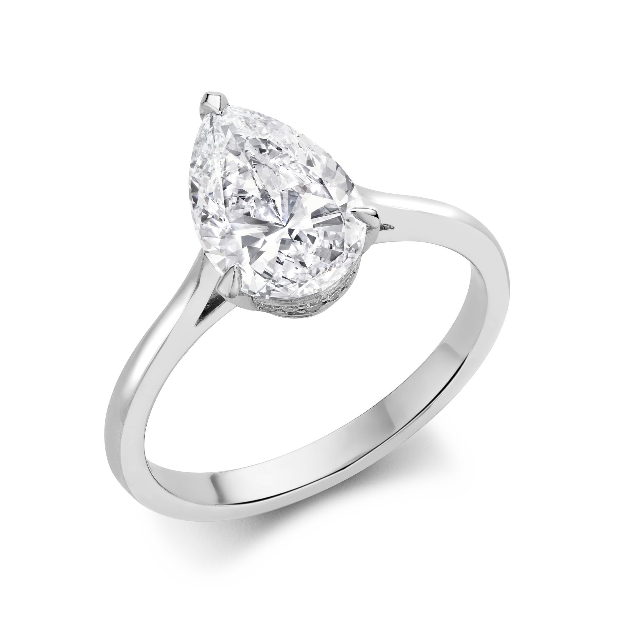 Classic 2.02ct Diamond Solitaire Ring Pearshape, Claw Set_1
