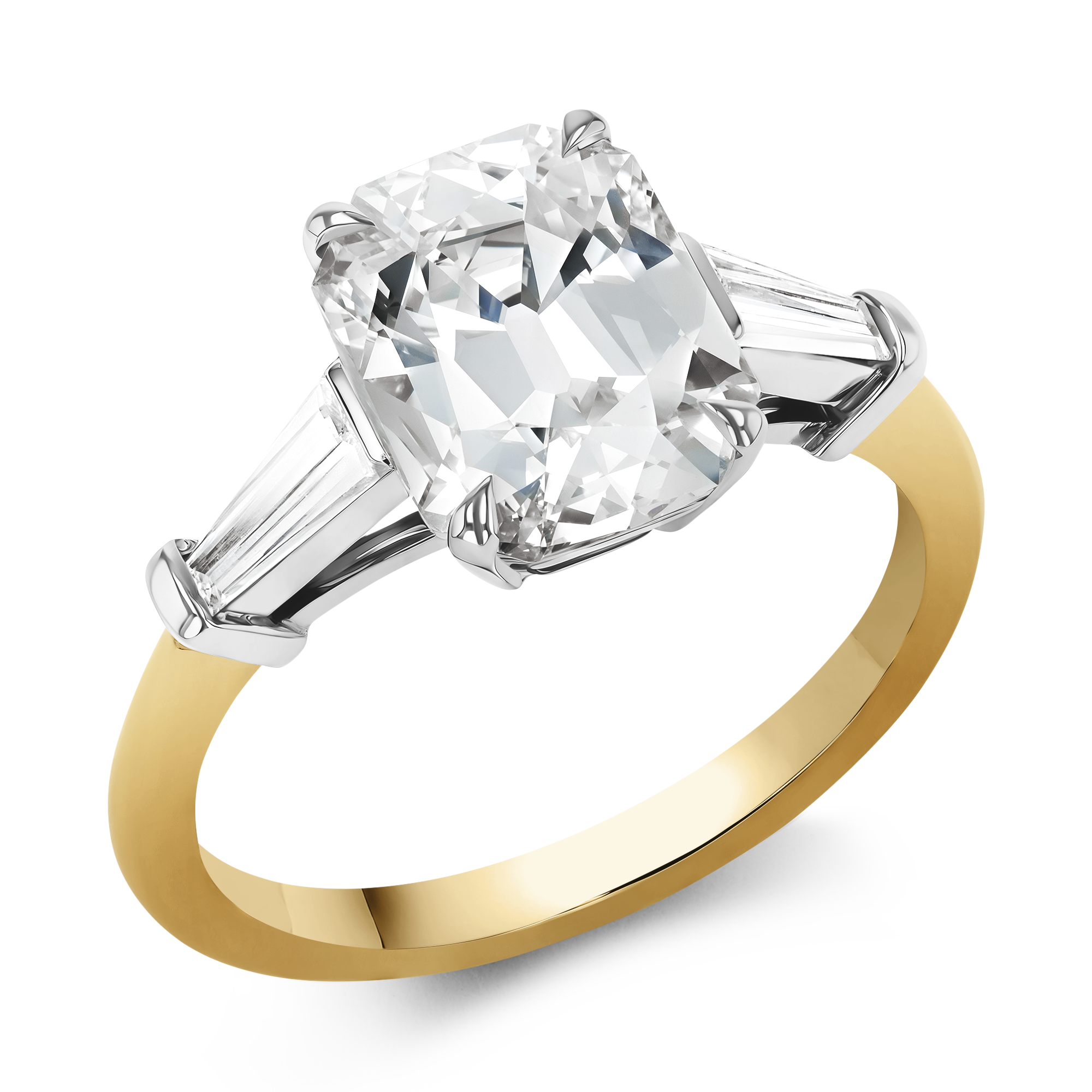 Regency 3.09ct Diamond Solitaire Ring Rectangular Step Cut, Claw Set_1