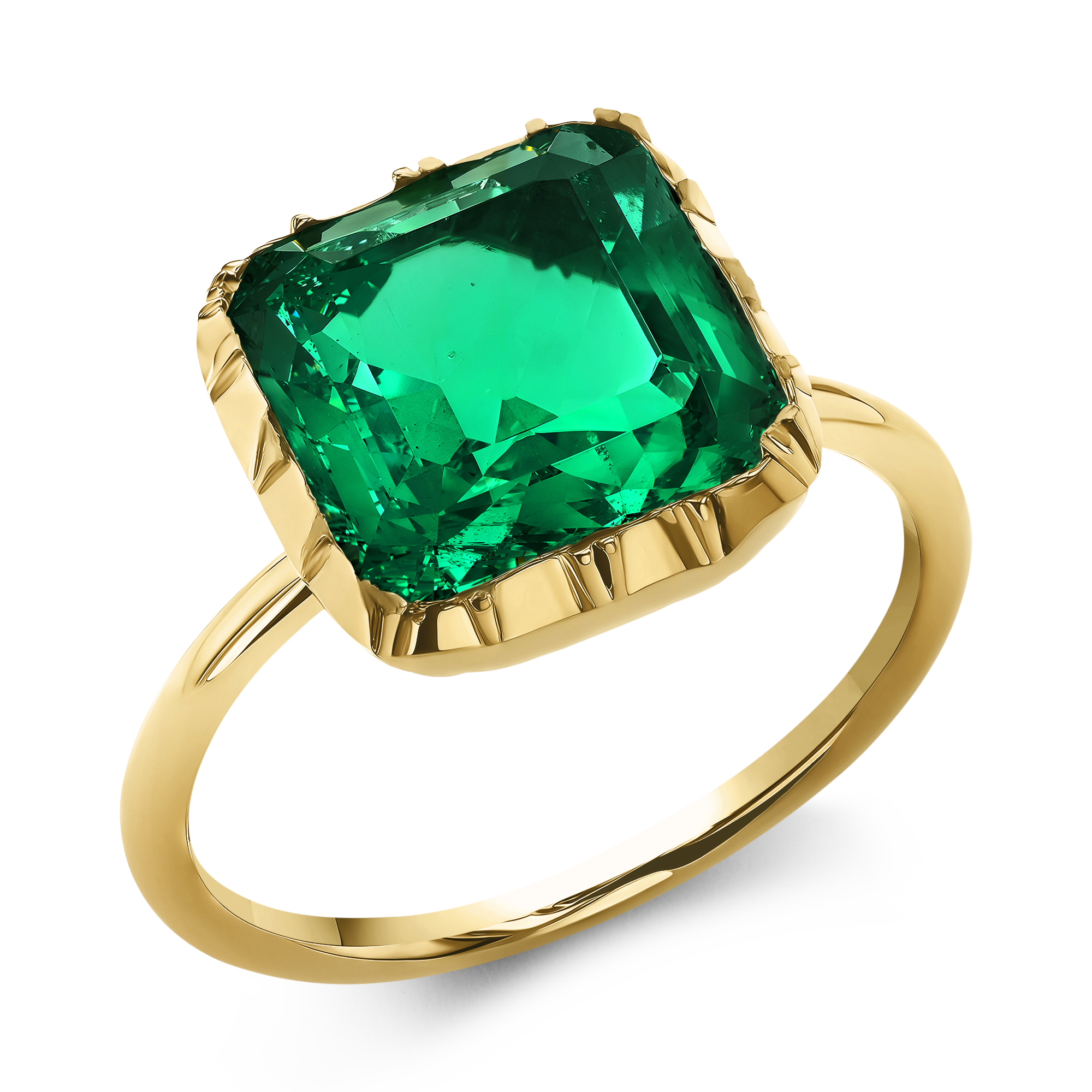 Colombian Emerald Ring Octagon Cut, Claw Set_1