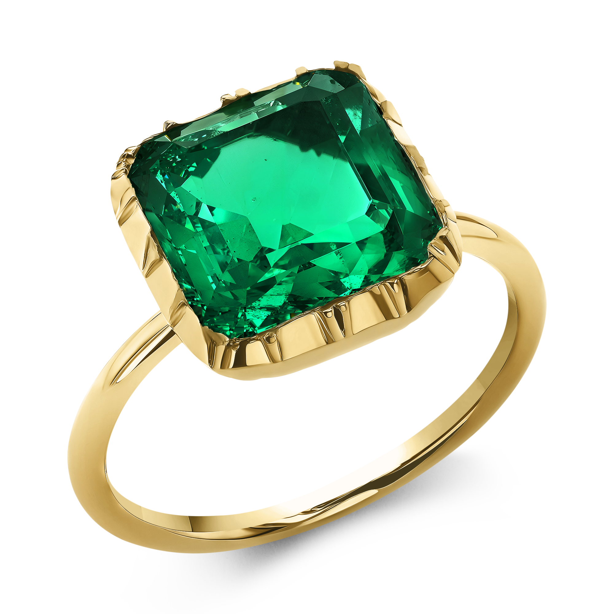 Muzo Emerald Ring Octagon Cut, Claw Set_1