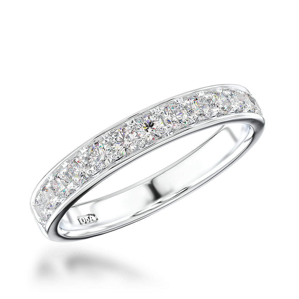Brilliant Cut Diamond Half Eternity Ring Brilliant Cut  Half Eternity  Thread Set_1