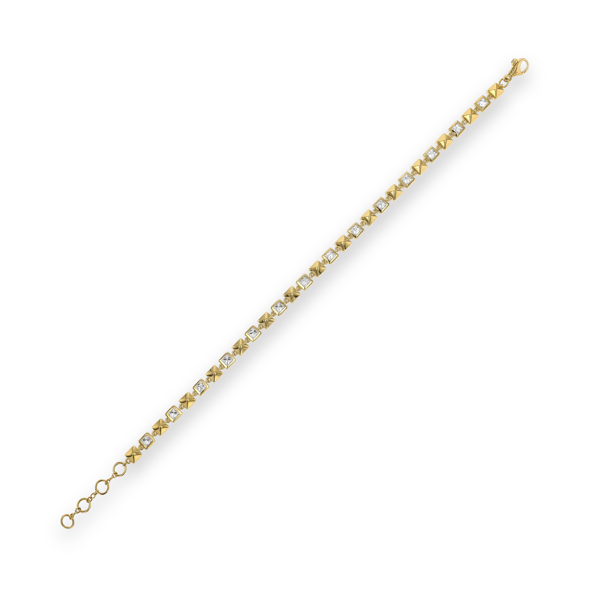 RockChic 1.23ct Inverted Princess Cut Diamond Bracelet Princess Cut, Rubover Set_2