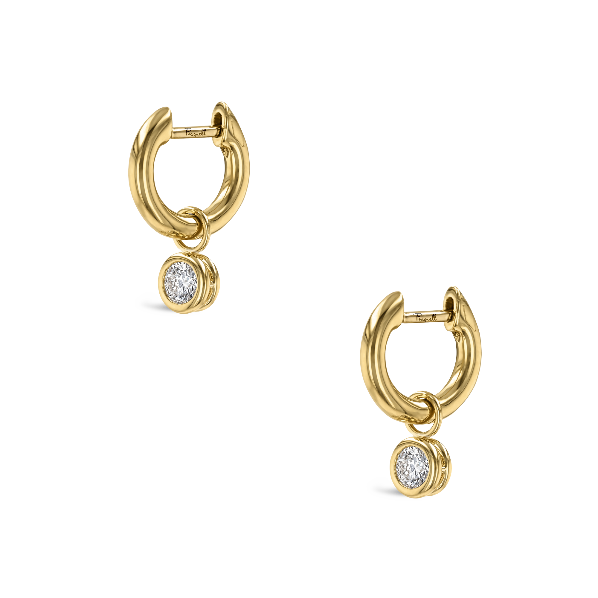 Sundance Diamond Drop Hoop Earrings Brilliant Cut, Rubover Set_3