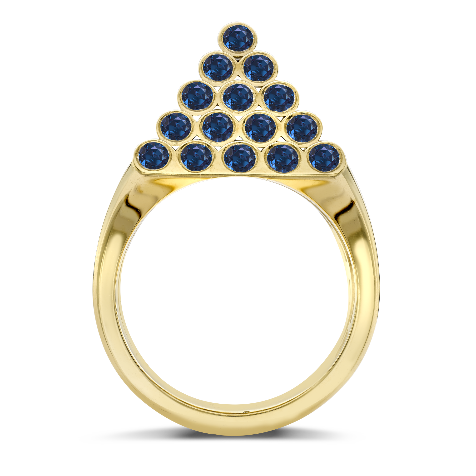 Eclipse 1.60ct Sapphire Pyramid Ring Brilliant Cut, Rubover Set_3