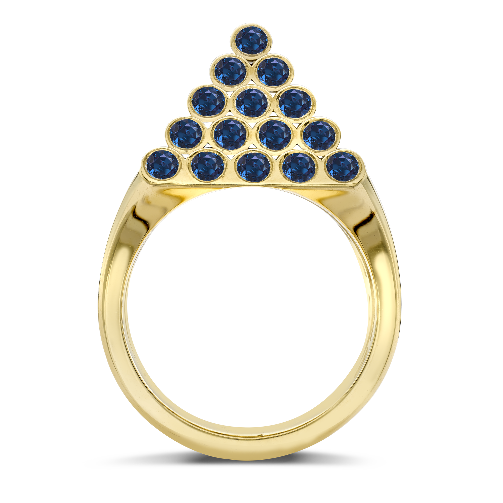 Eclipse 1.60ct Sapphire Pyramid Ring Brilliant Cut, Rubover Set_3