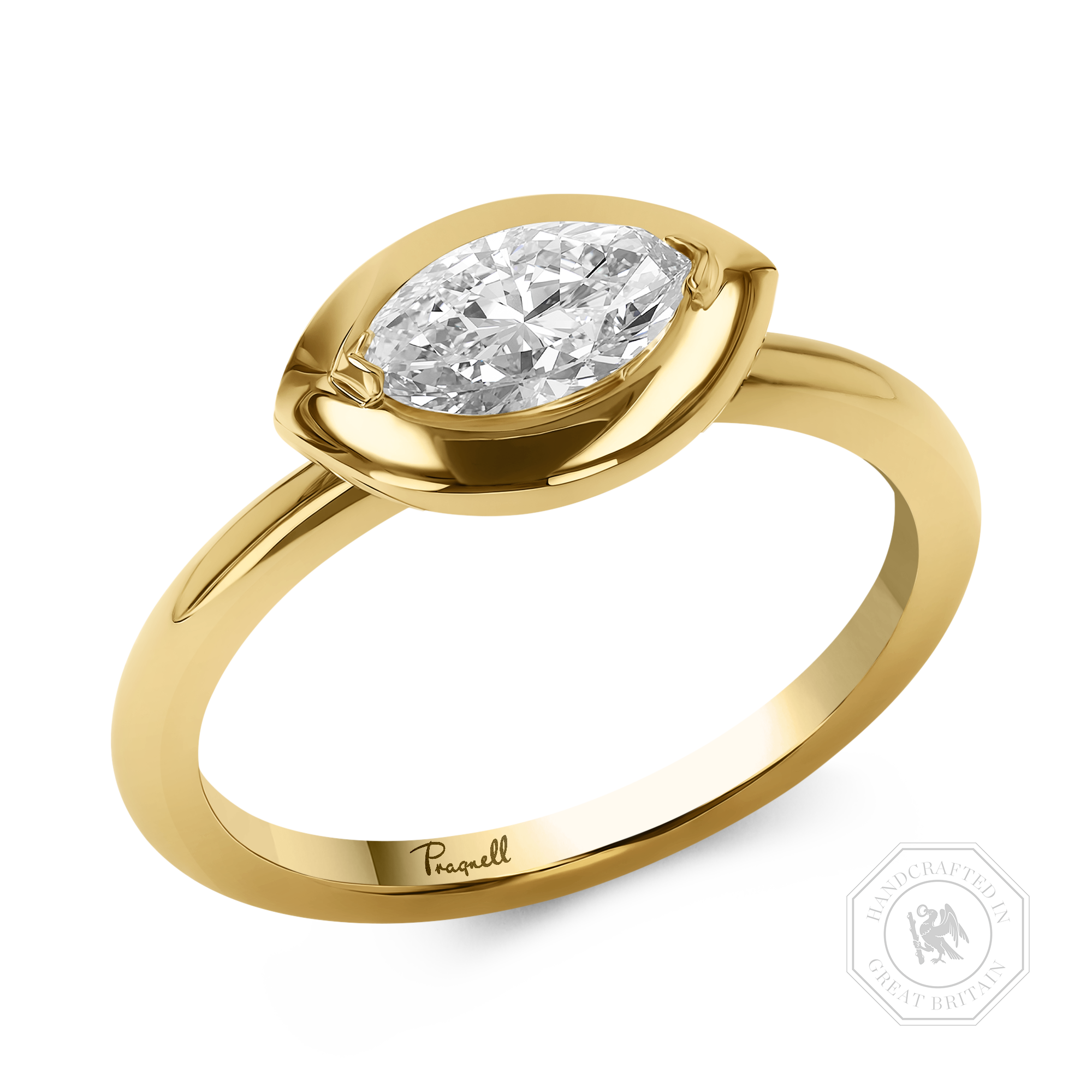 Skimming Stone 0.62ct Marquise Diamond Solitaire Ring Marquise Cut, Claw Set_1