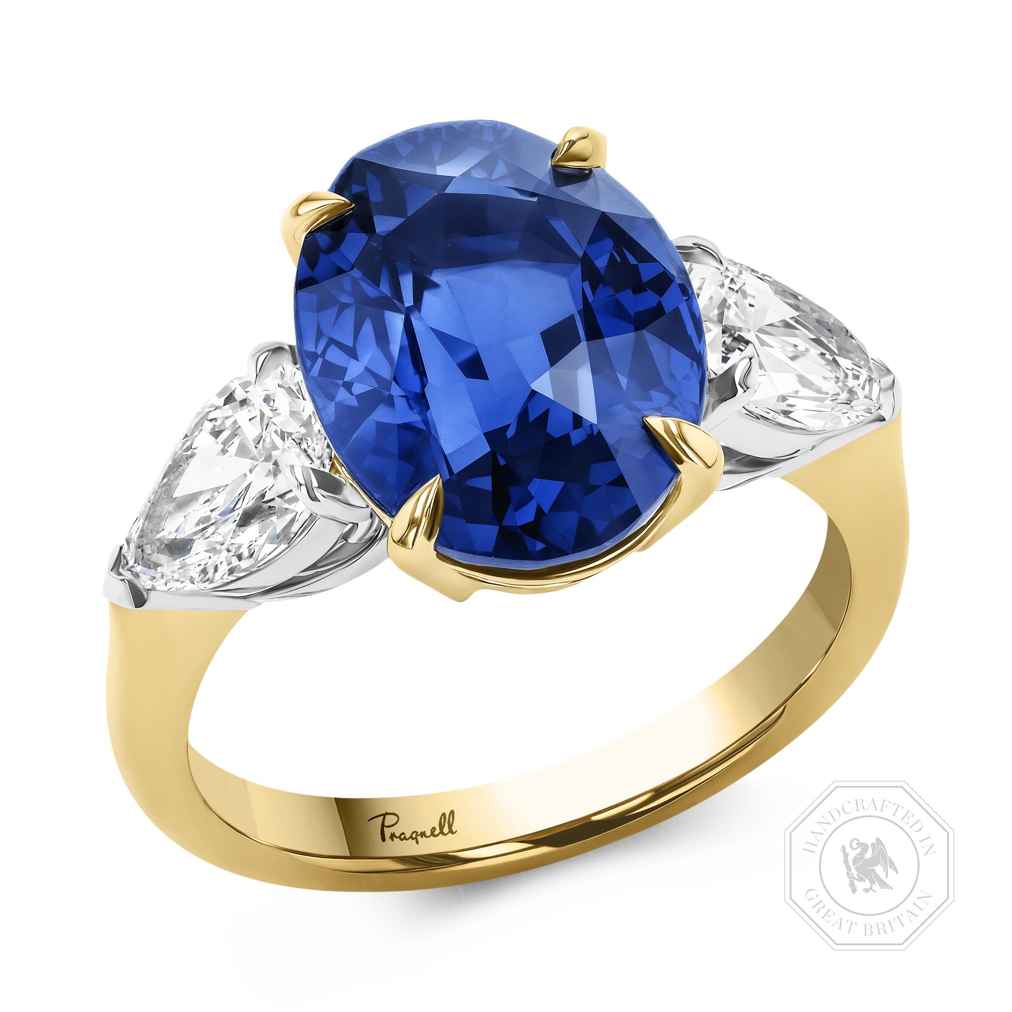 Oval Cut 7.22ct Sri Lankan Sapphire and Diamond Ring Oval Cut, Claw Set_1