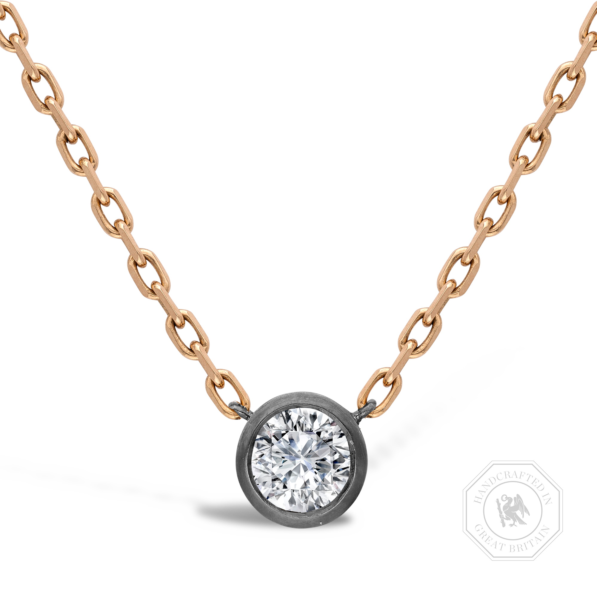 Legacy Old Cut Diamond Pendant Old & Brilliant Cut, Rubover Set_1