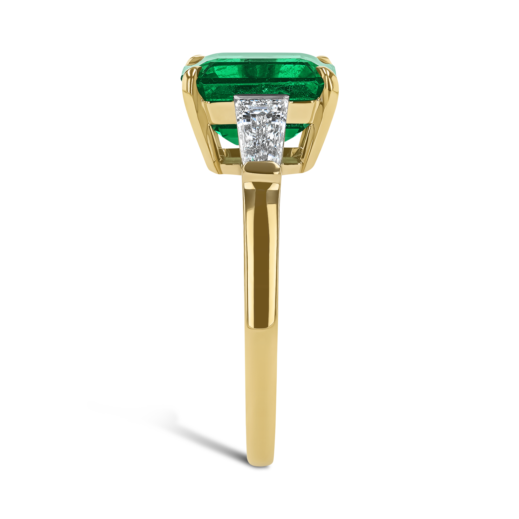 Octagonal Cut 3.23ct Zambian Emerald and Diamond Ring Octagonal Cut, Claw Set_4