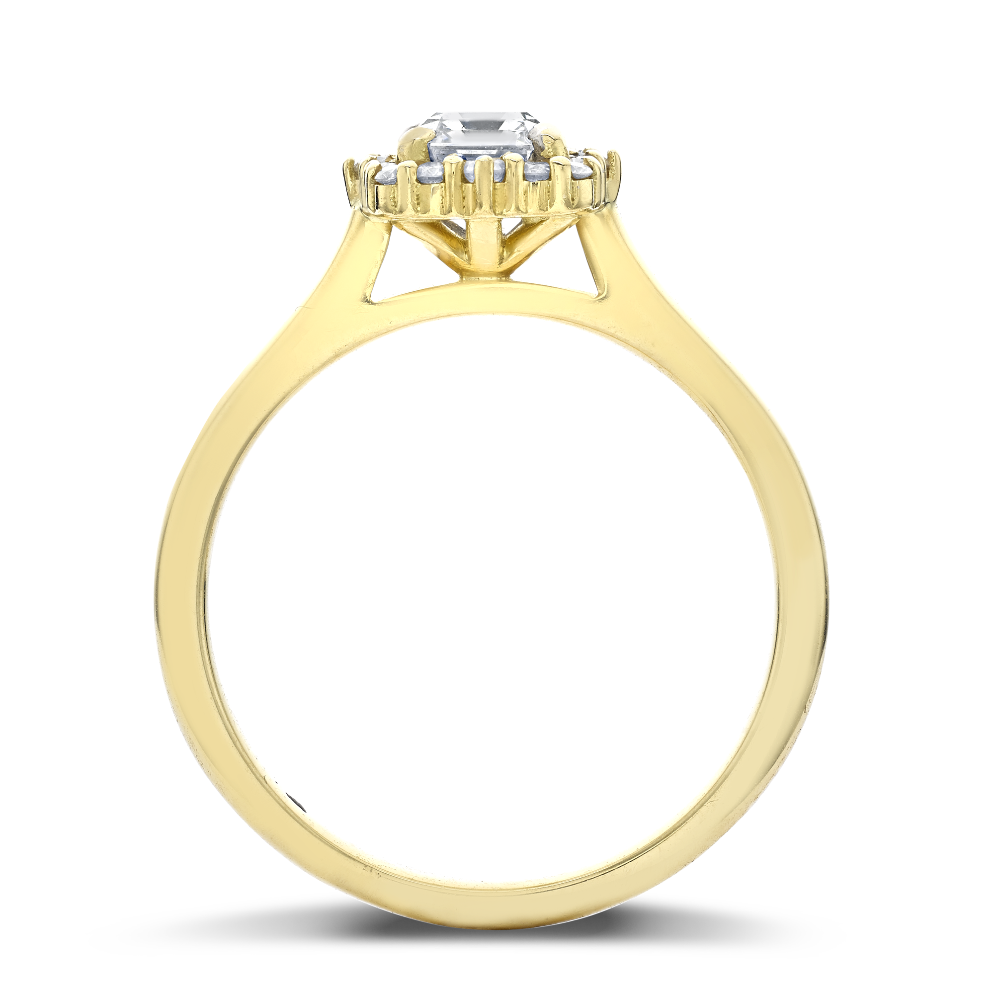 Classic 0.90ct Diamond Cluster Ring Emerald Cut, Claw Set_3