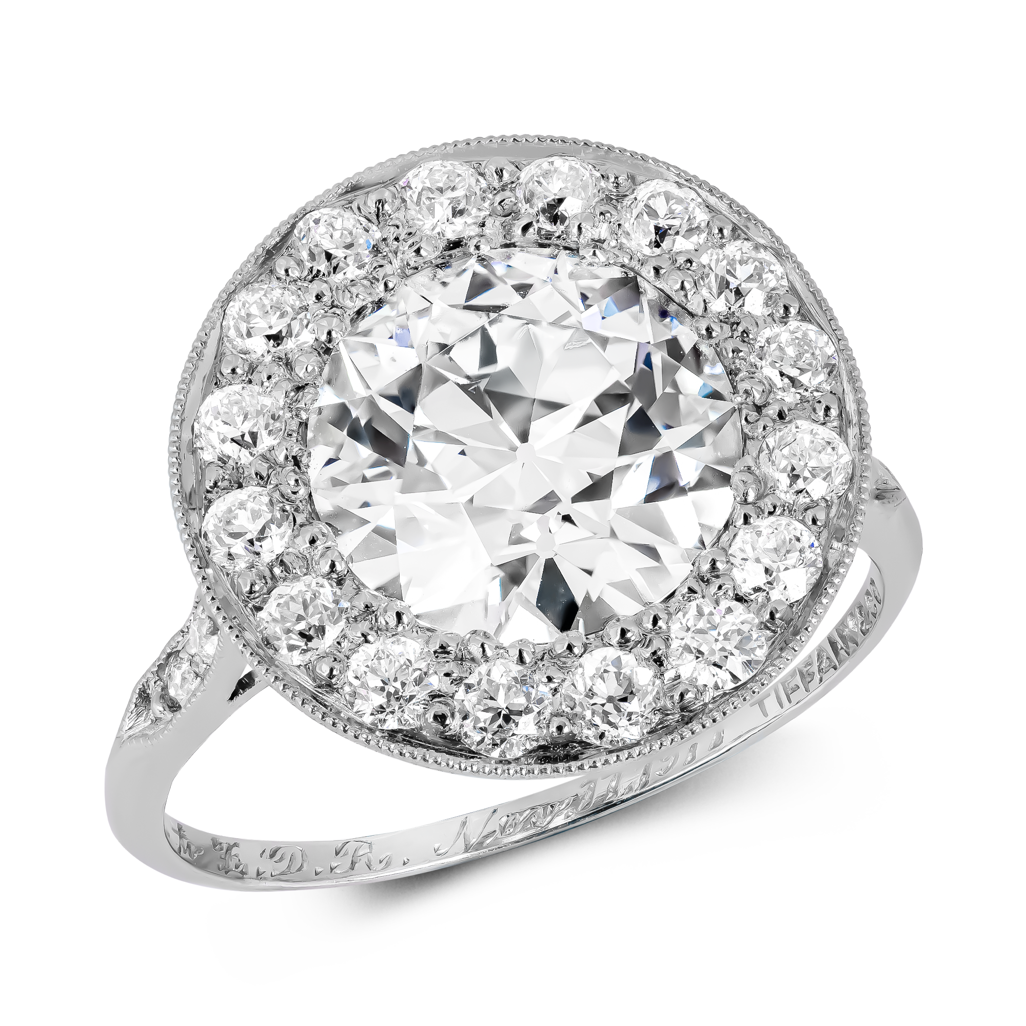 Art Deco Tiffany & Co. 2.67ct Diamond Cluster Ring Old European Cut, Grain set_1