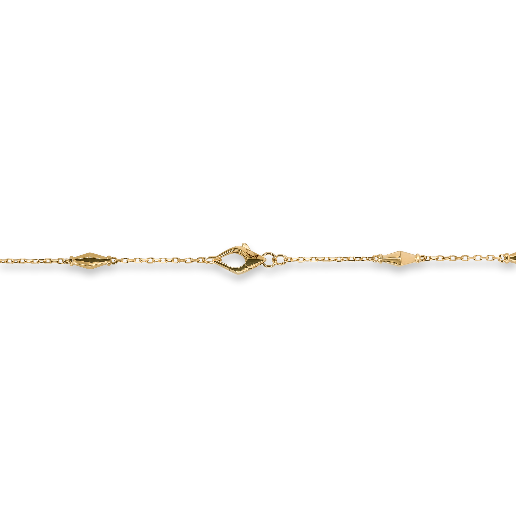 Mini-Cleopatra Gold Faceted Barrel Link Chain 45cm Necklace _3
